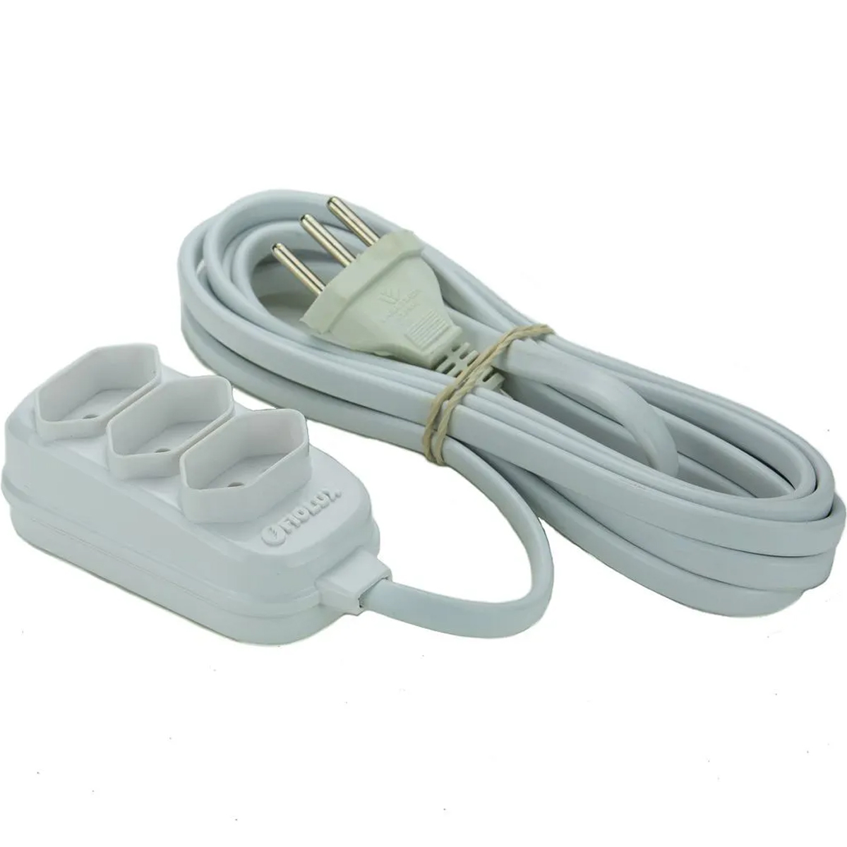 Extensão Elétrica 2 Metros Branco 3 Tomadas  10A Bivolt - Fiolux