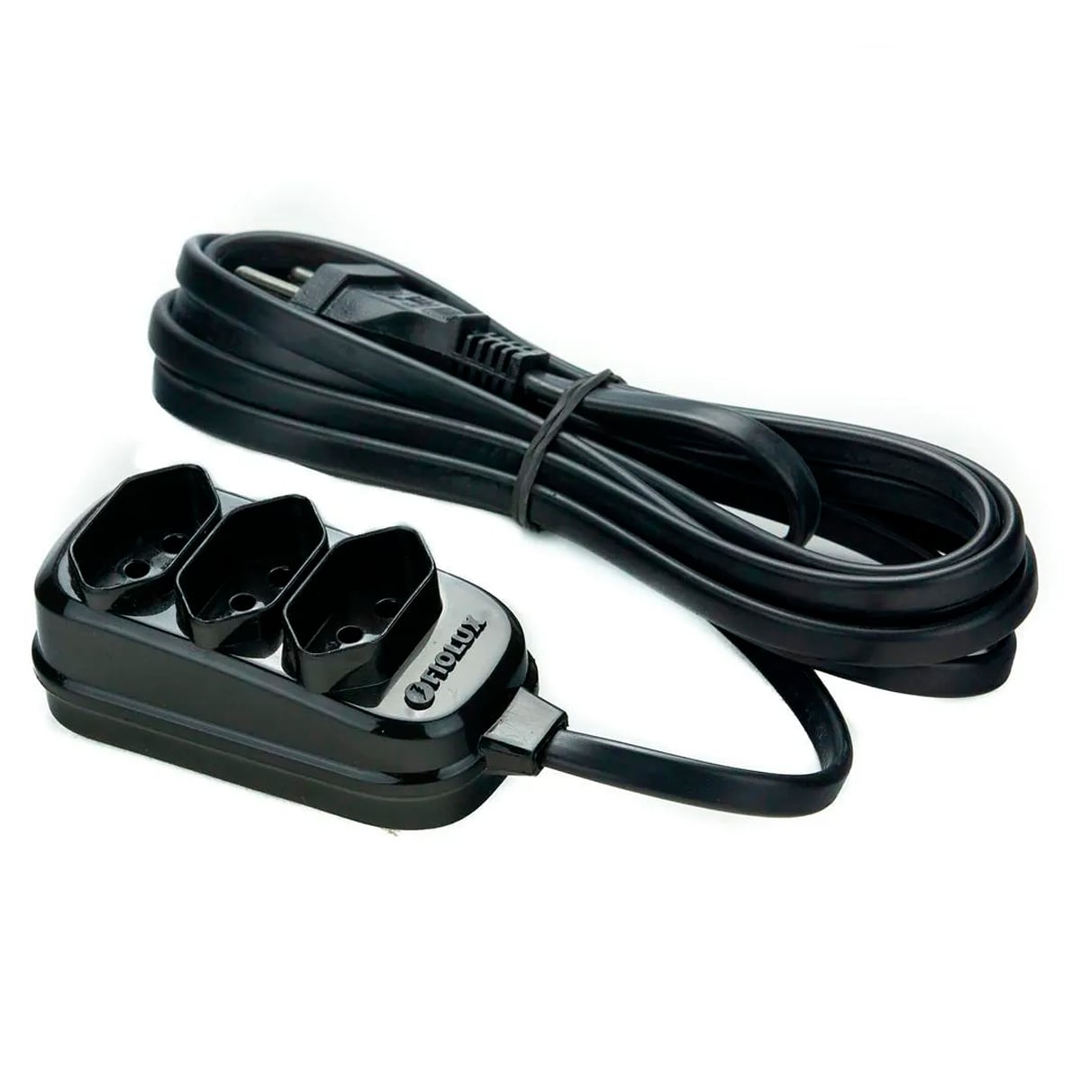 Extensão Elétrica 5 Metros Preto 3 Tomadas  10A Bivolt - Fiolux