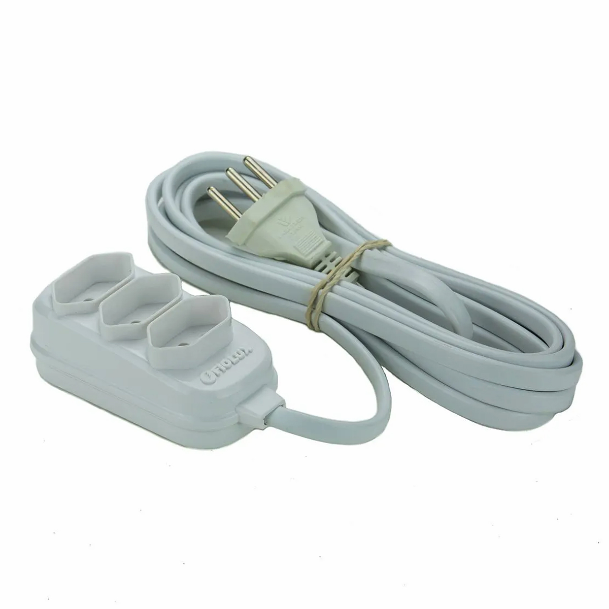 Extensão Elétrica 5 Metros Branco 3 Tomadas  10A Bivolt - Fiolux