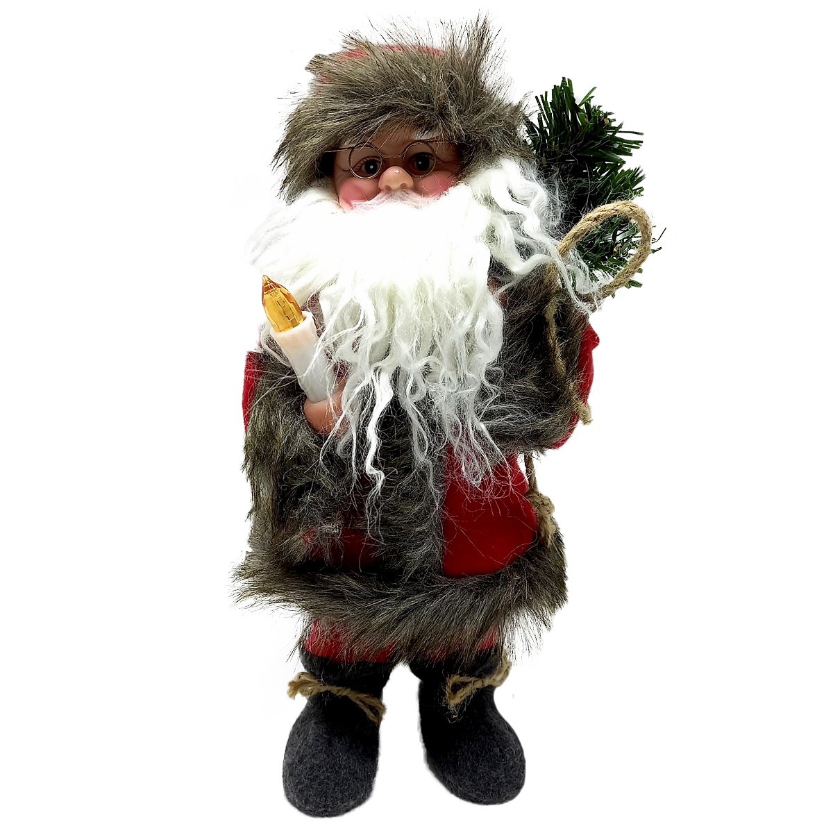 Papai Noel Dançarino Com Vela 30cm Pilha - Chibrali