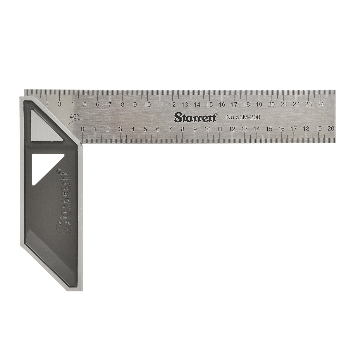 Esquadro Carpinteiro 250Mm Com Cabo Alumínio Lâmina Aço Inox K53M-250-S - Starrett