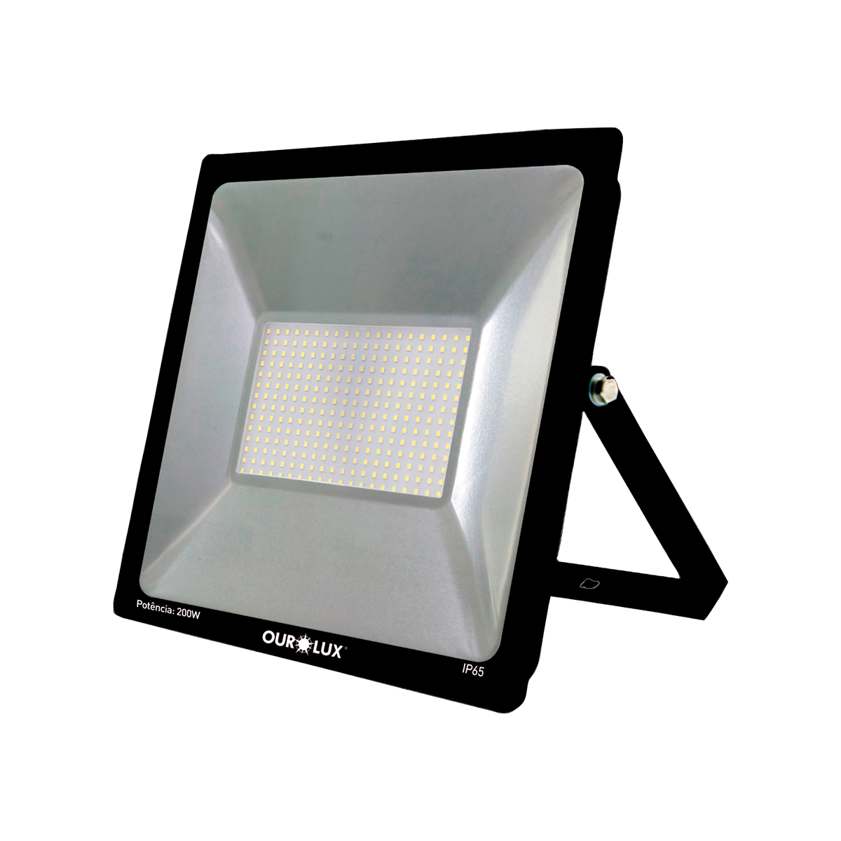 Projetor Led Slim 200W Bivolt 6500K Luz Branca Preto 15000H 03269 - Ourolux