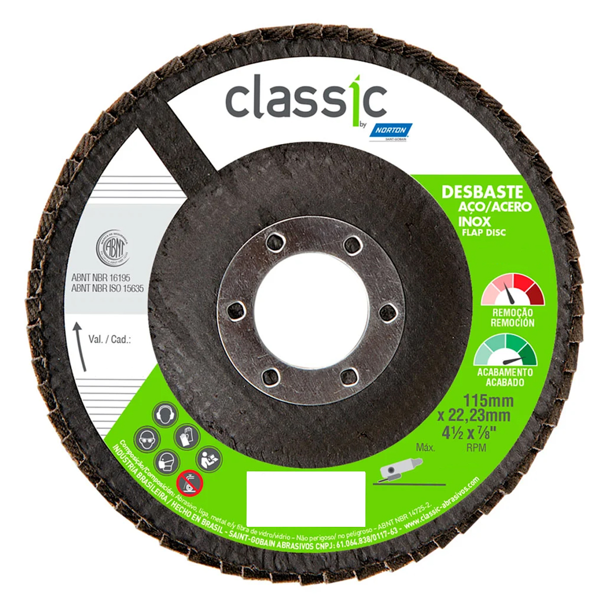 Disco Flap Classic 115x22,23Mm R801 P80 - Norton