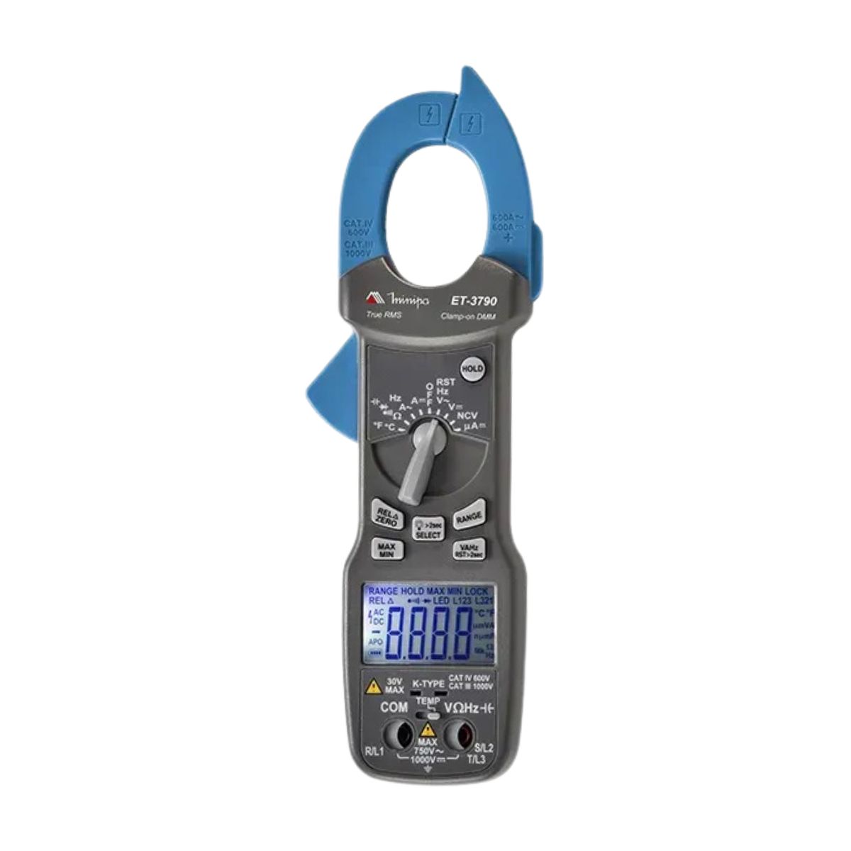 Alicate Amperímetro Digital True Rms Ac 600Aca/Cc 750Vca/1000Vcc Cat Iii/Cat Iv Com Leitor Temperatura Minipa