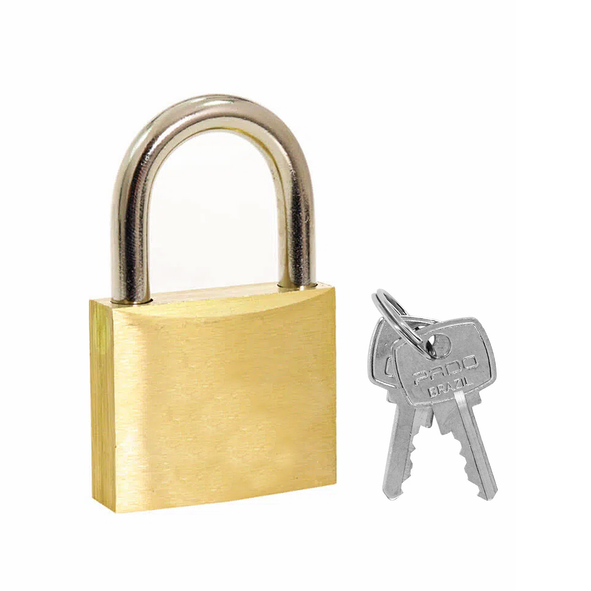 Cadeado Latão Com Chave 30mm Dourado Haste Curta - Pado