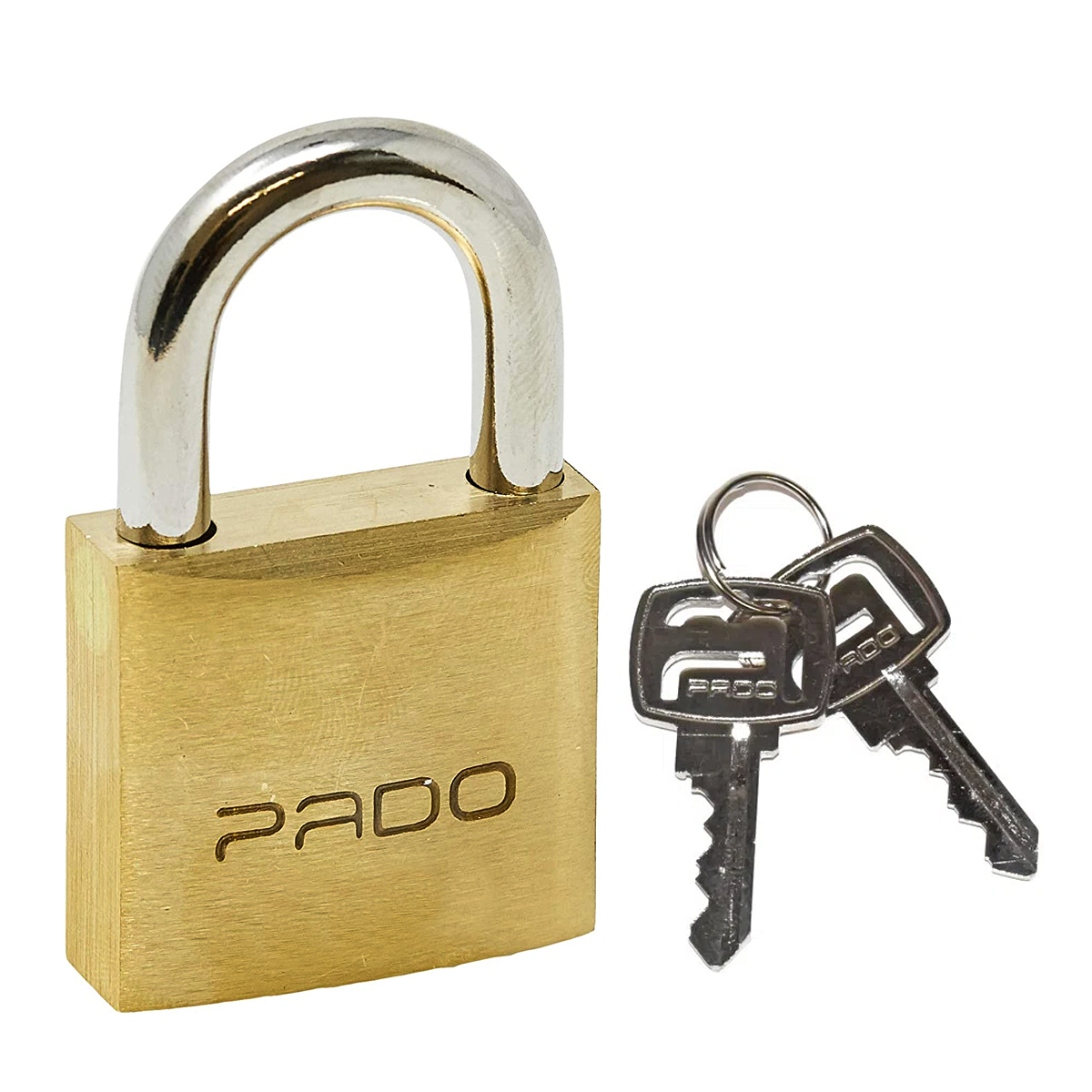 Cadeado Latão Com Chave 50mm Dourado Haste Curta - Pado