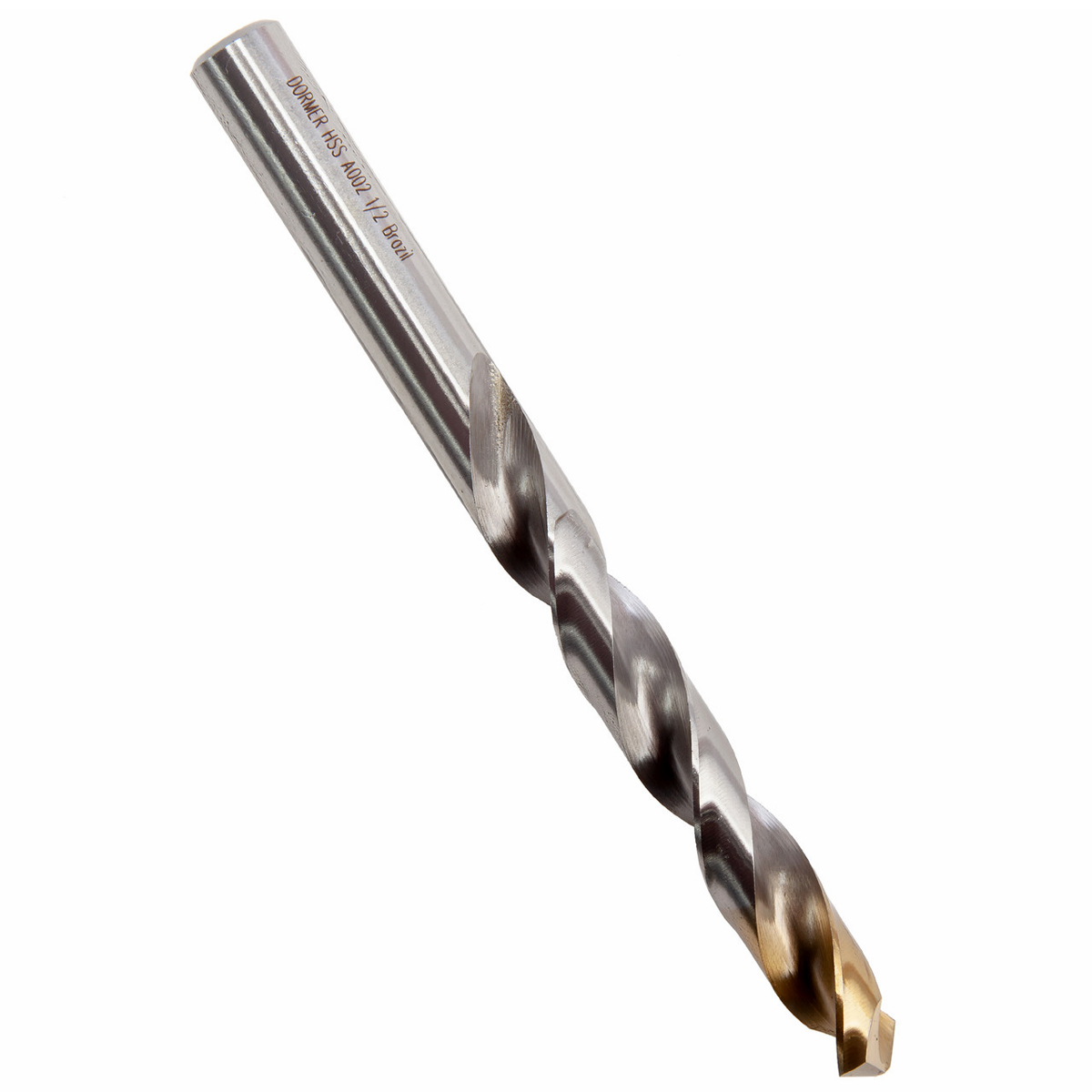 Broca Aço Rápido HSS Hp 1/2 Para Metal Brilhante/Tin Auto Centrante Din 338 - Dormer