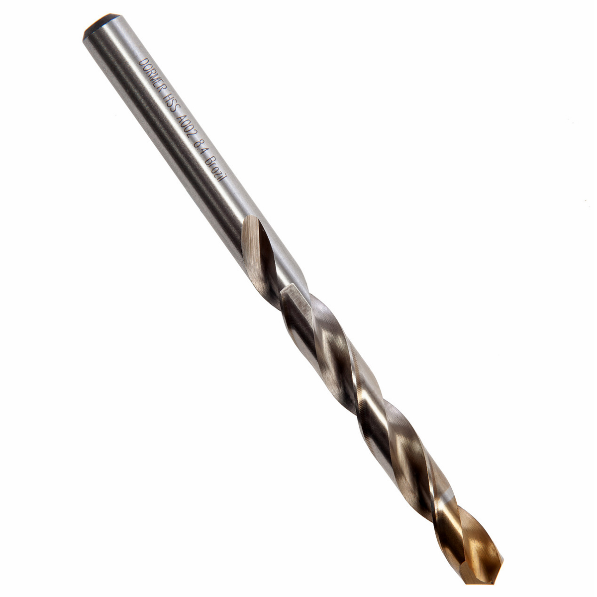 Broca Aço Rápido HSS Hp 8.40mm Para Metal Brilhante/Tin Auto Centrante Din 338 - Dormer