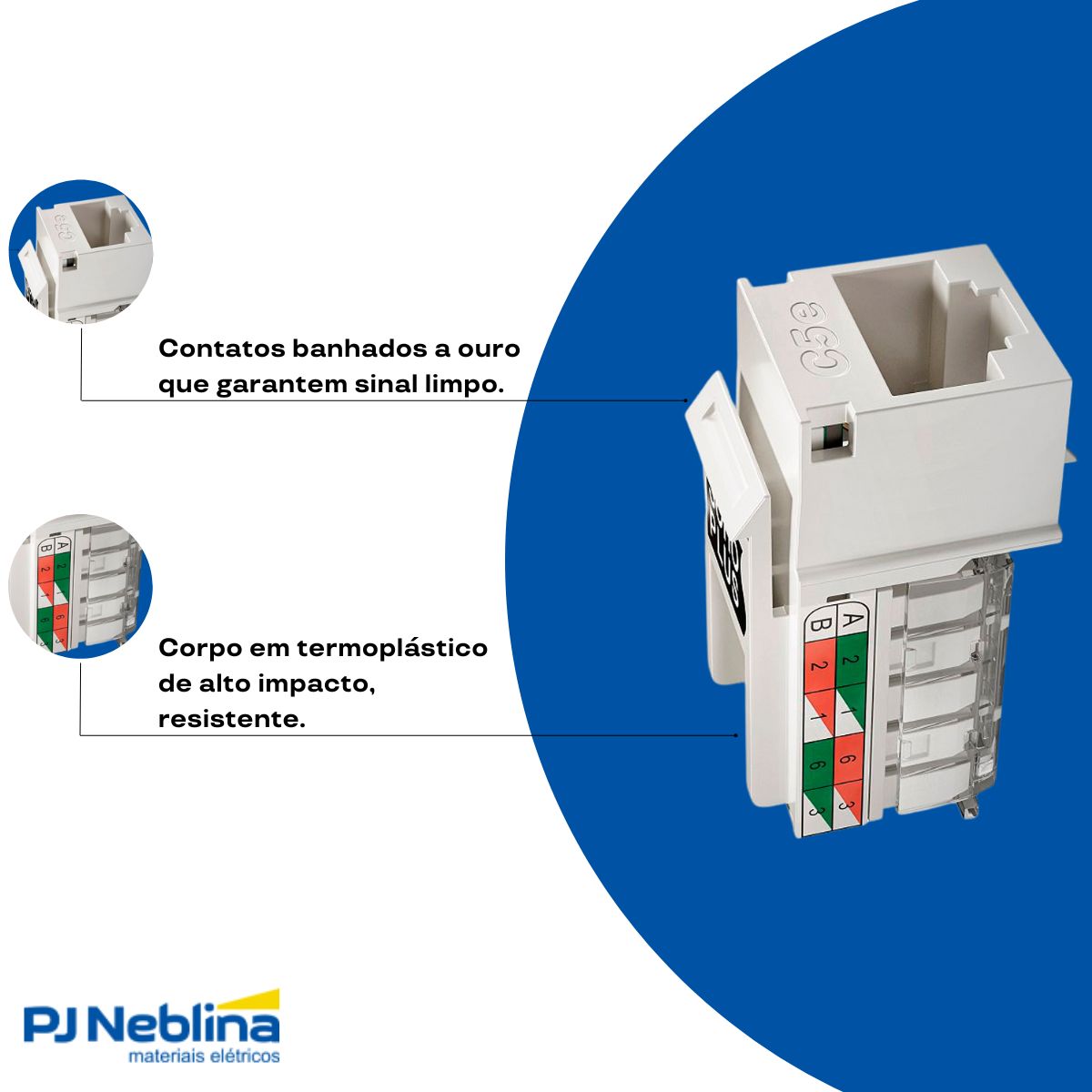 Conector Modular Keystone Rj45 Femea Cat5E Bc - Furukawa