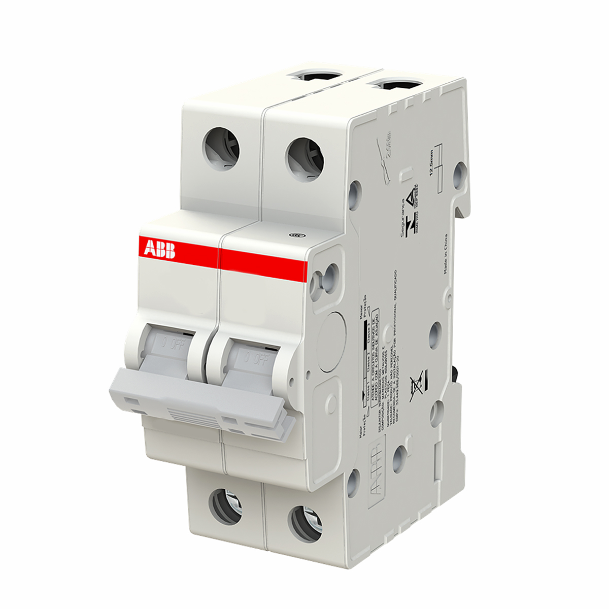 Disjuntor Mini Din Bipolar 32A Curva C Termomagnético 6Ka 400V 50/60Hz Ip20 - Abb