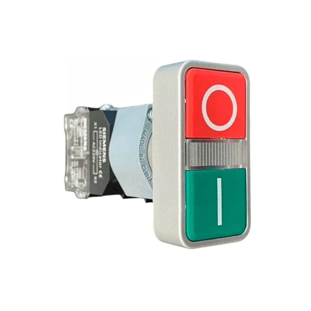 Botão De Comando Duplo Retangular 22mm Plástico Verde/Vermelho 1Na+1Nf 3SB71303AA241MK0 - Siemens
