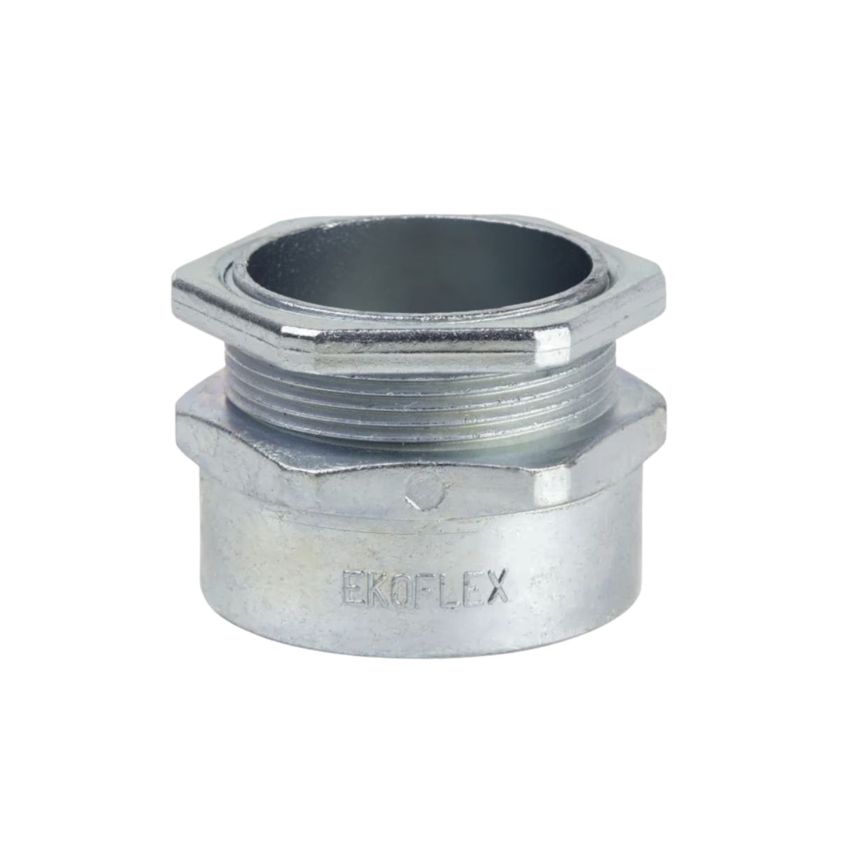 Conector Eletroduto Macho Zamak Zincado 1Pol Bsp Reto Fixo - Ekoflex