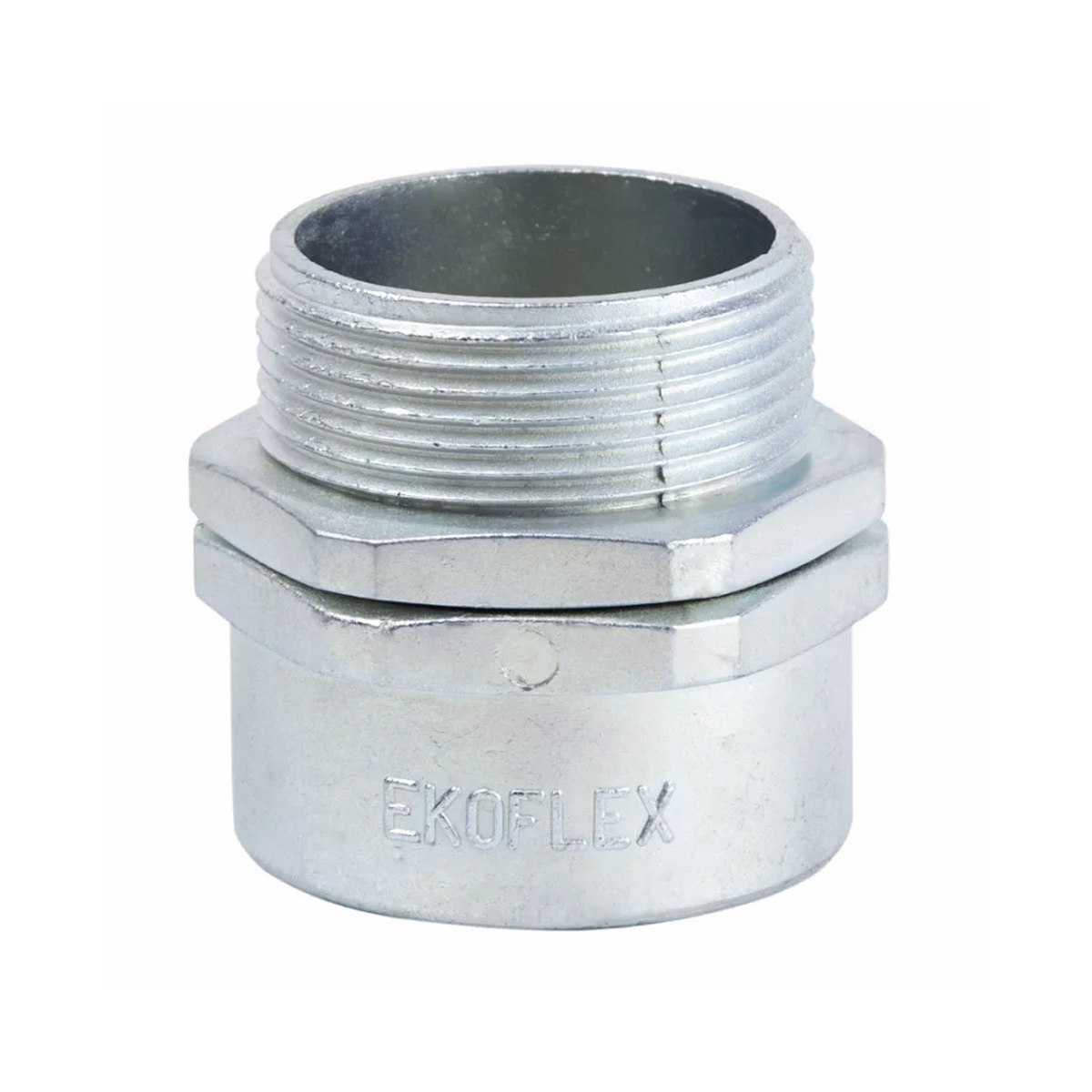 Conector Eletroduto Macho Zamak Zincado 1 Polegada Rosca Npt Reto Giratório Kmzg - Ekoflex