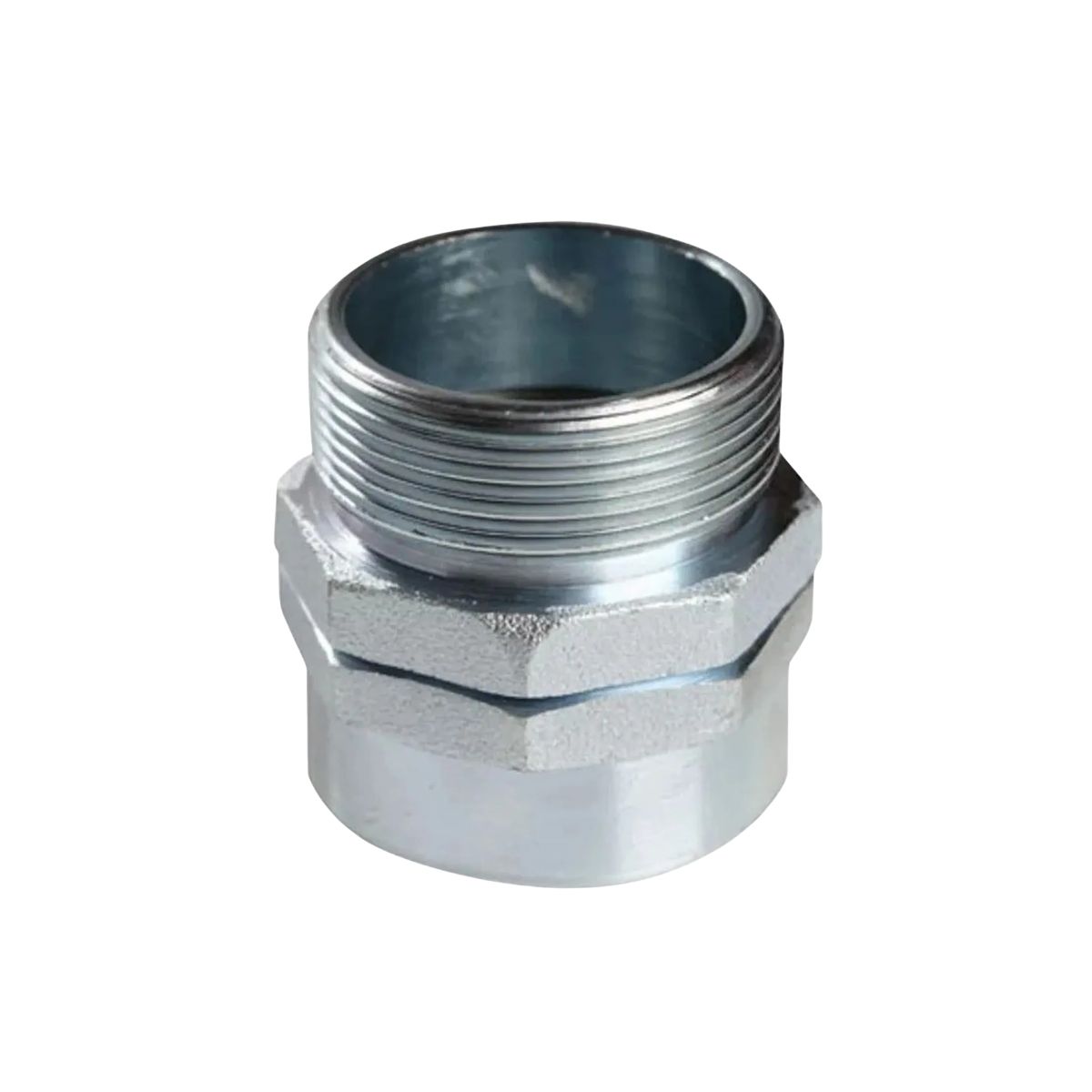 Conector Eletroduto Macho Zamak Zincado 2Pol Bsp Reto Fixo - Ekoflex