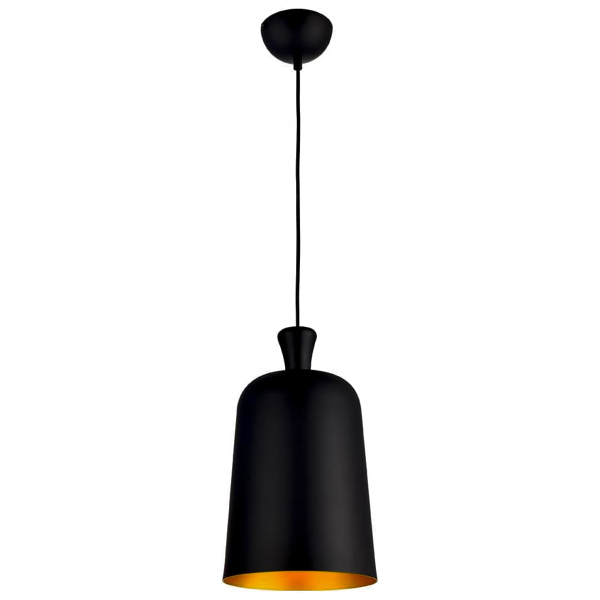 Luminária Pendente Bell Preto Fosco/Dourado 40W E27 310x230mm Concept Avant