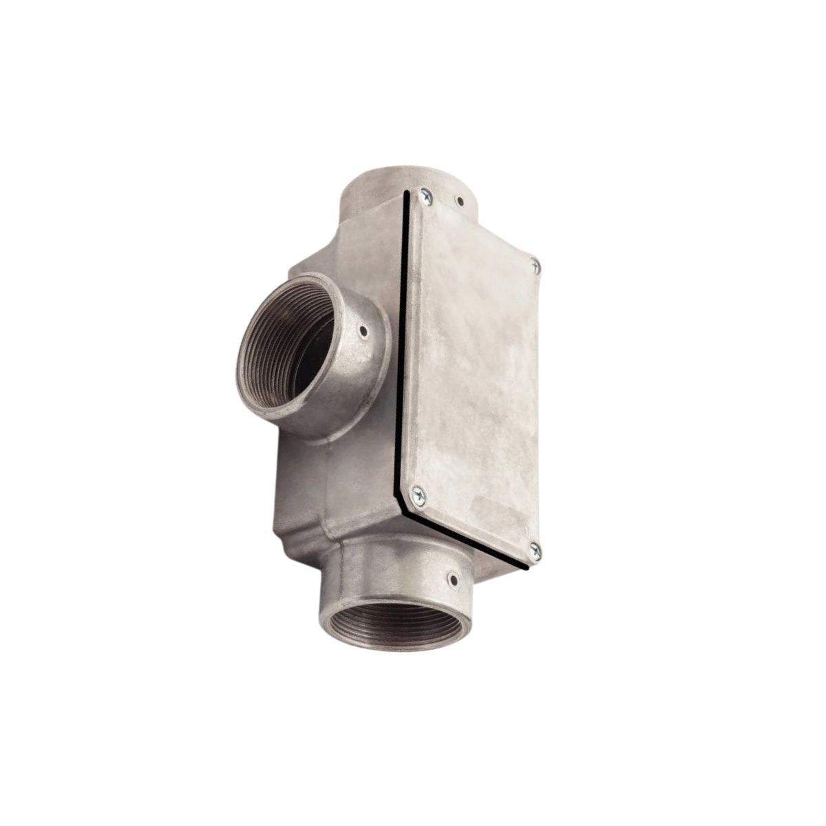 Condulete Alumínio Fixo Tipo T 2Pol C/Rosca Bsp S/Pintura C/Tampa C/Vedação Tgvp (Ip54) - Wetzel