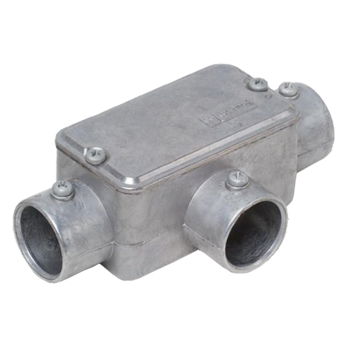 Condulete Alumínio Fixo Tipo T 1.1/4 Sem Rosca Sem Pintura Com Tampa Sem Vedação - Wetzel