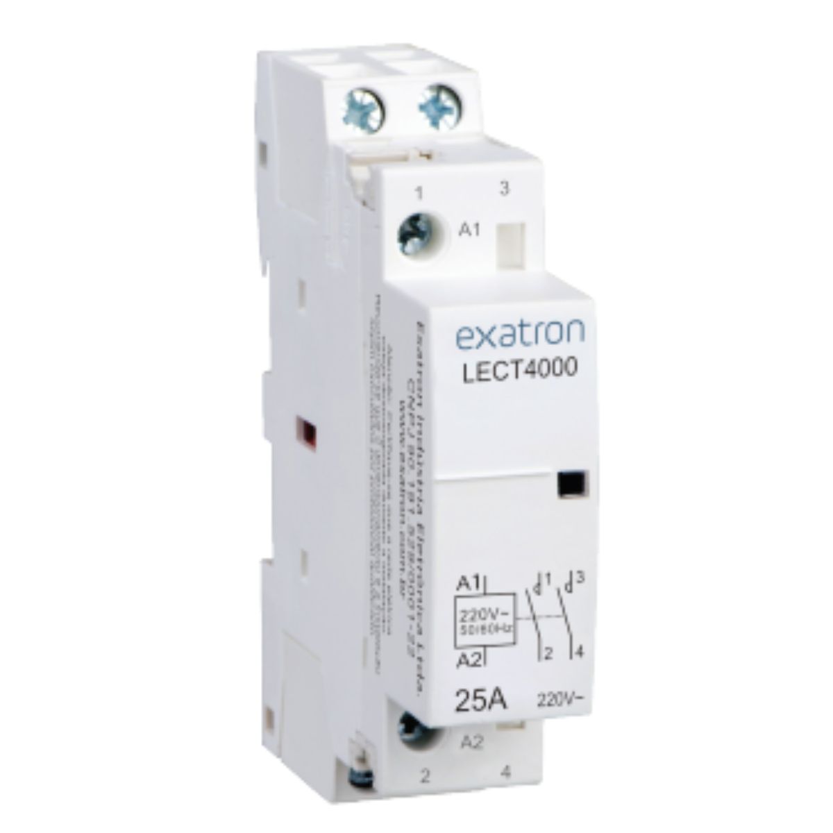 Contator Modular 2P 25A 2Na 220V 50/60Hz LECT4000 - Exatron