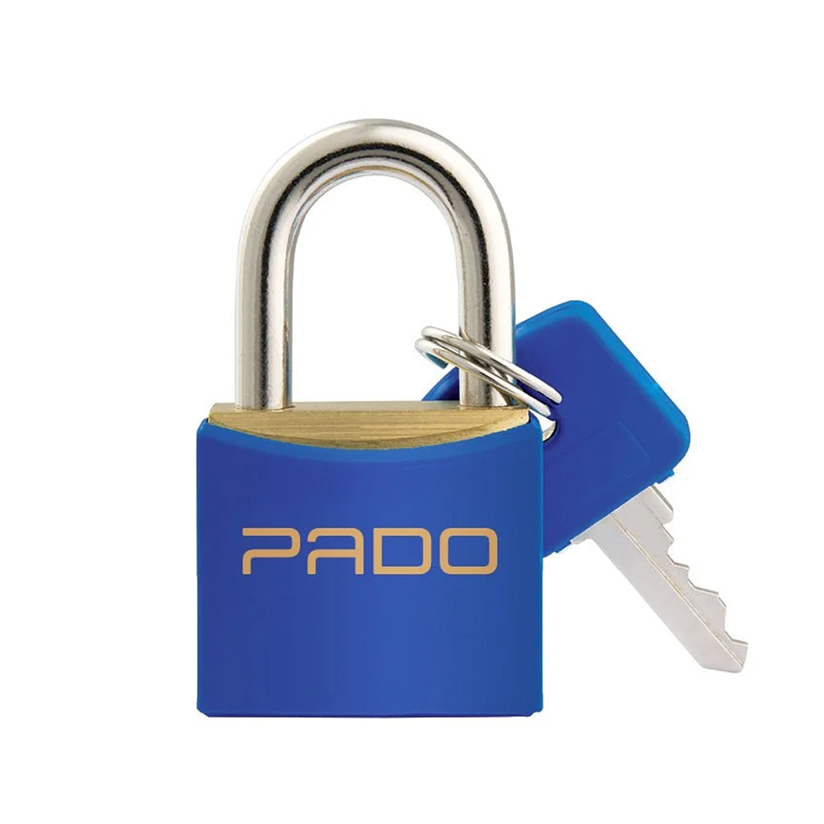 Cadeado Latão Lt-25 Azul Haste Aço - Pado