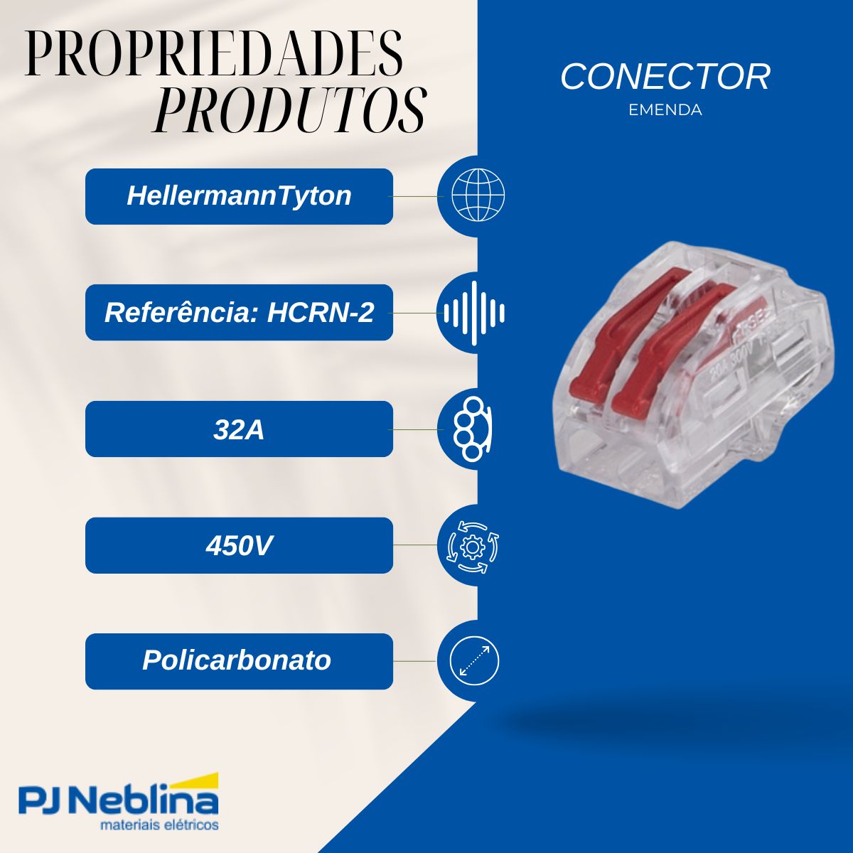 Conector Emenda 2 Polos - Hellermann