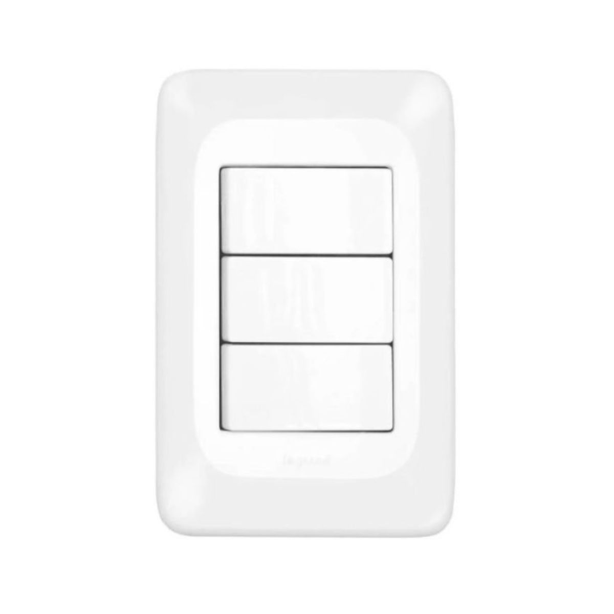 Conjunto 3 Interruptores Paralelo 10A 250V Com Placa 4X2 Branca Pial Pop LGX222 Pial