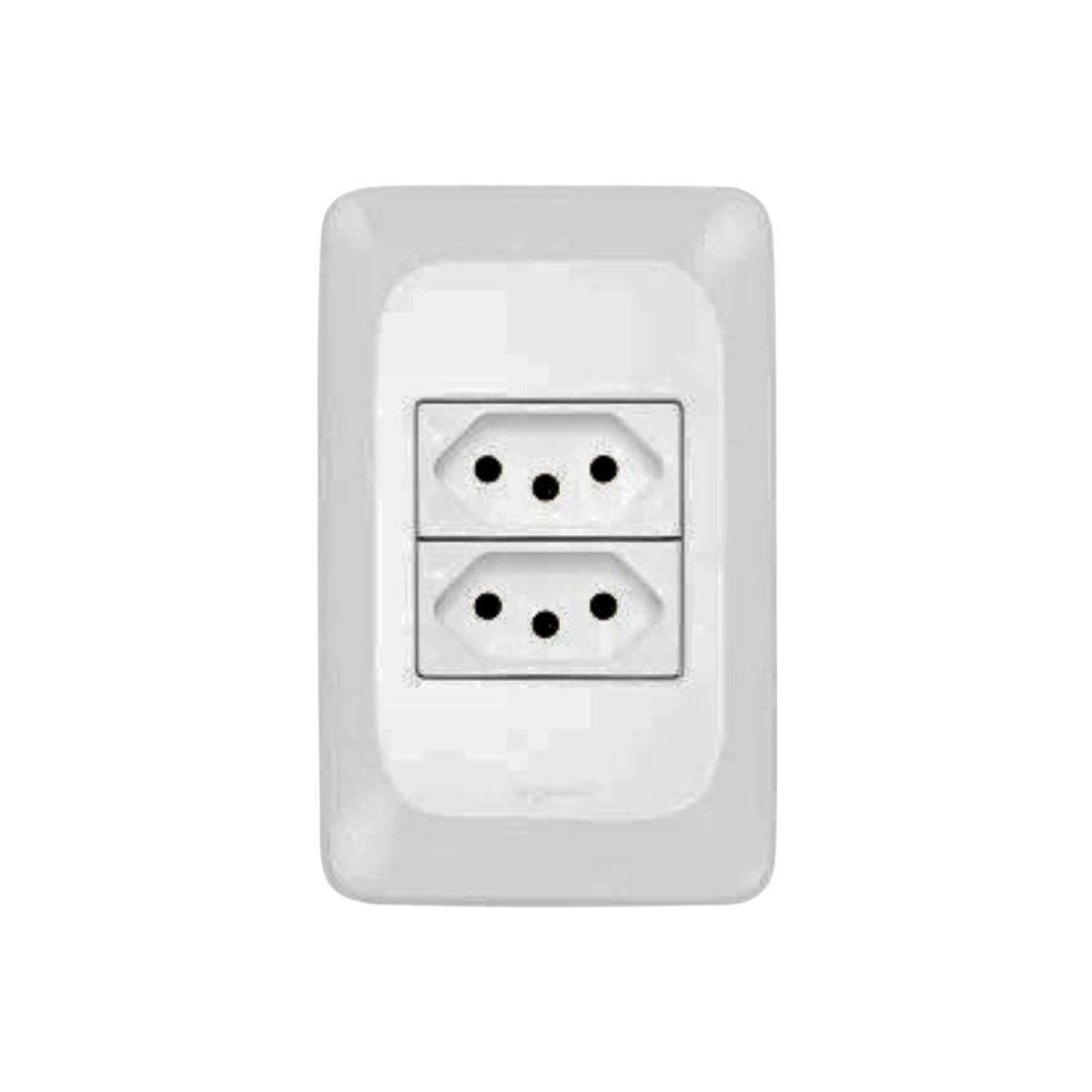 Conjunto 2 Tomadas 2P+T 10A 250V C/Placa 4X2 Branco Pial Pop - Pial