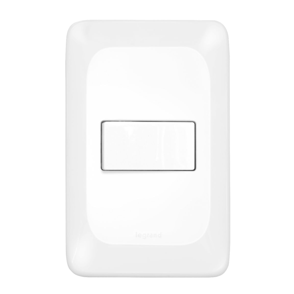 Conjunto 1 Interruptor Simples Horizontal 10A 250V Com Placa 4X2 Branco Pial Pop LGX010 Pial