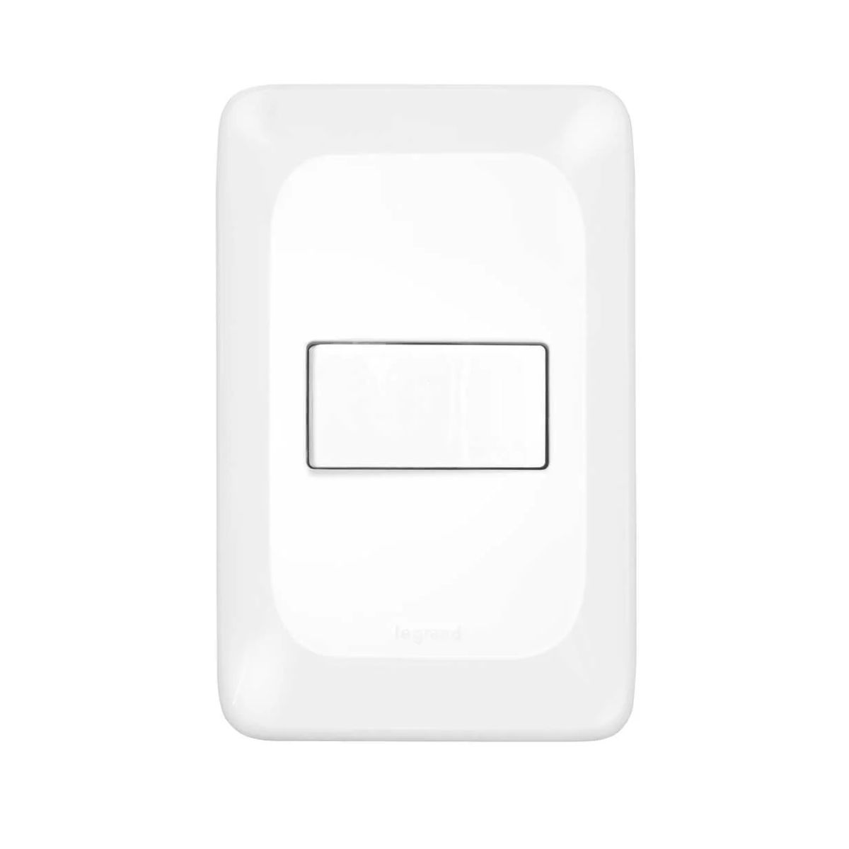 Conjunto 1 Interruptor Paralelo Horizontal 10A 250V Com Placa 4X2 Branco Pial Pop LGX020 Pial