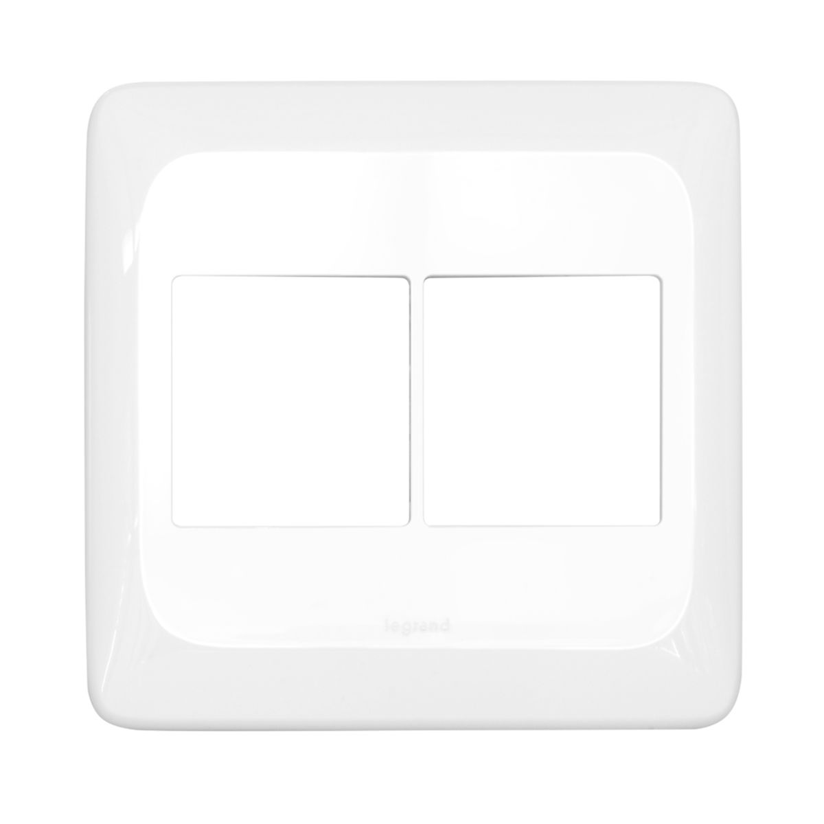 Placa 4X4 2+2 Postos Juntos Branco Com Suporte Pial Pop LGP44 Pial