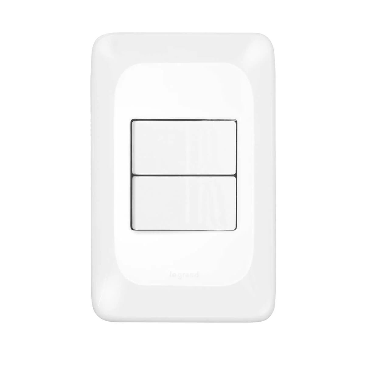 Conjunto 2 Interruptores Simples Com Placa 4X2 Branco Pial Pop LGX101 Pial