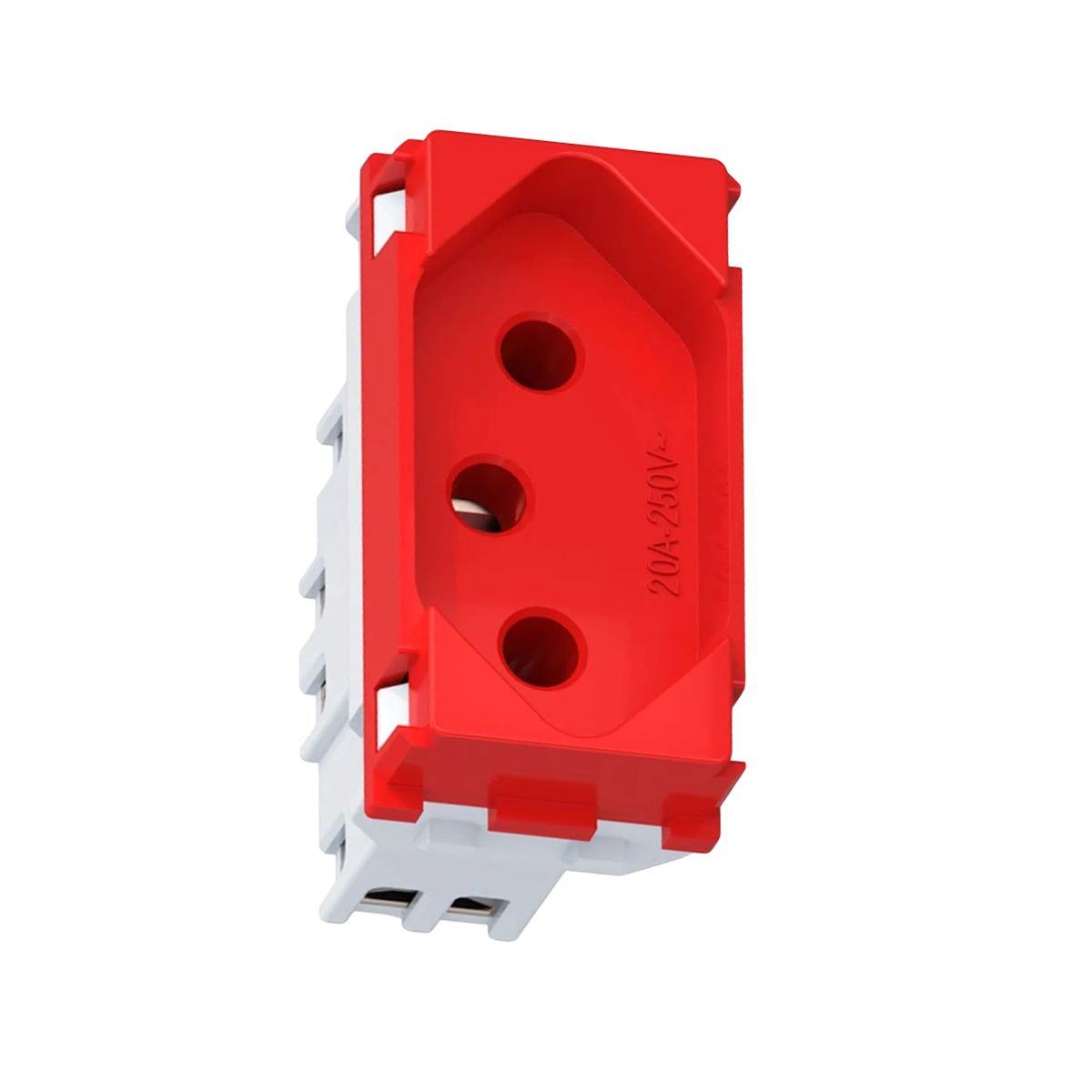 Módulo Tomada 2P+T 1 Módulo 20A 250V Vermelho Industrie - Wetzel