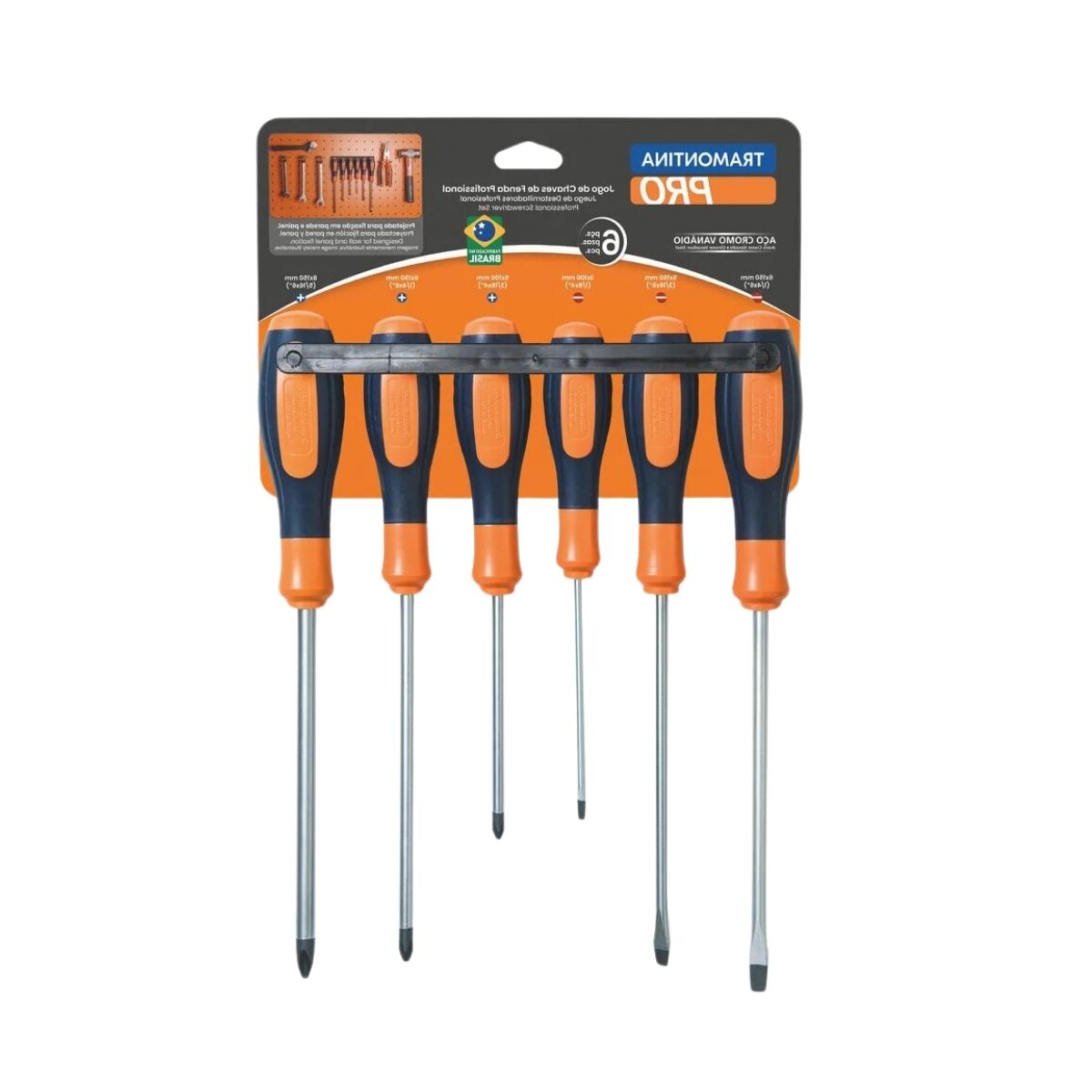 Jogo Chave Fenda Cabo Emborrachado 6 Peças 44127406 Tramontina