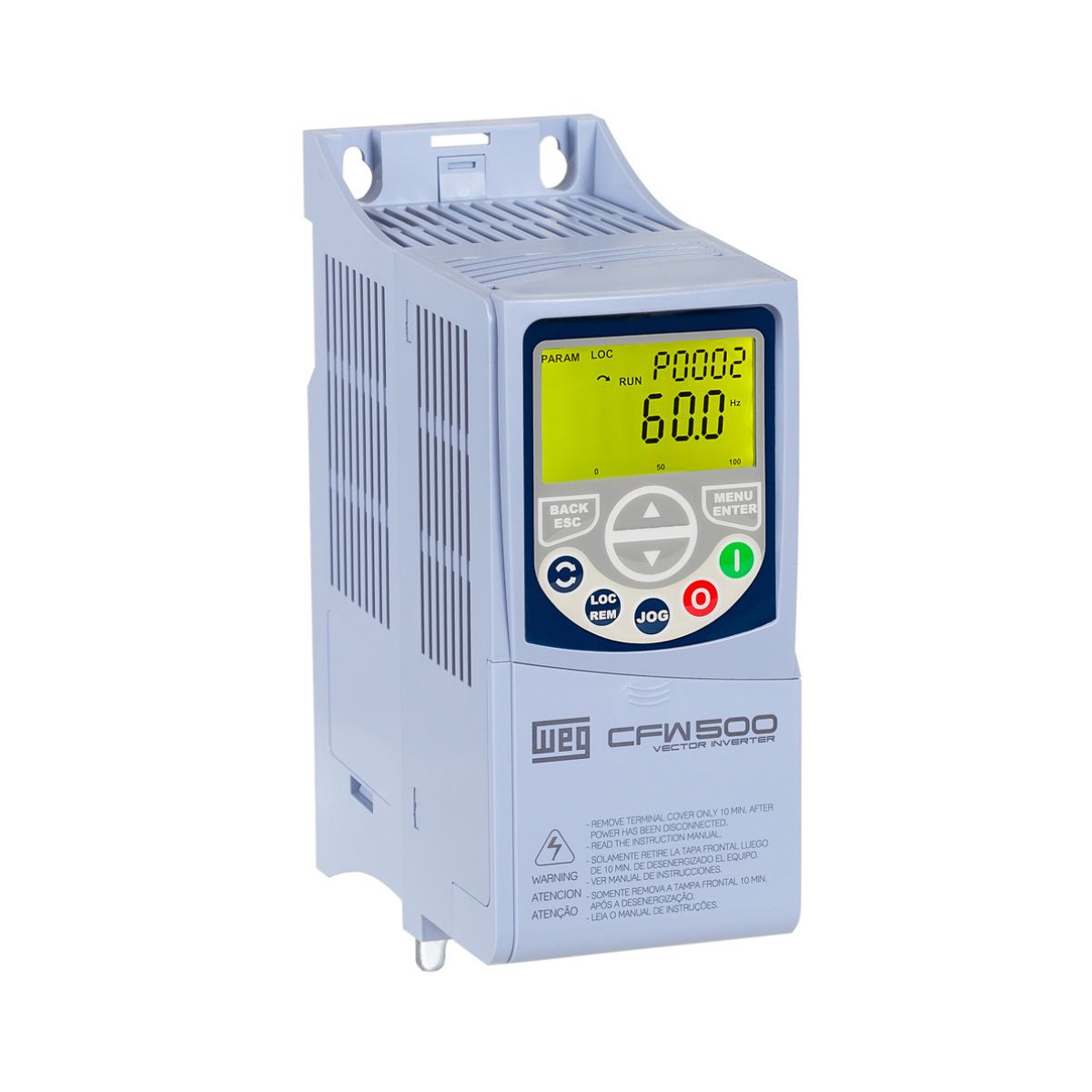Inversor Frequência Monofásico/Trifásico 200-240V 50/60Hz 4,3A 0,75Kw - Weg
