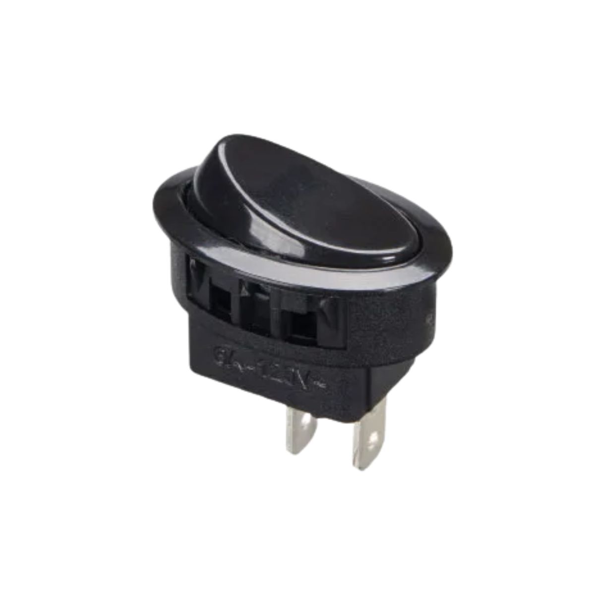Interruptor Tecla Liga/Desliga Oval Moldura M16 3/6A 120/250Vca 1P Preto - Margirius