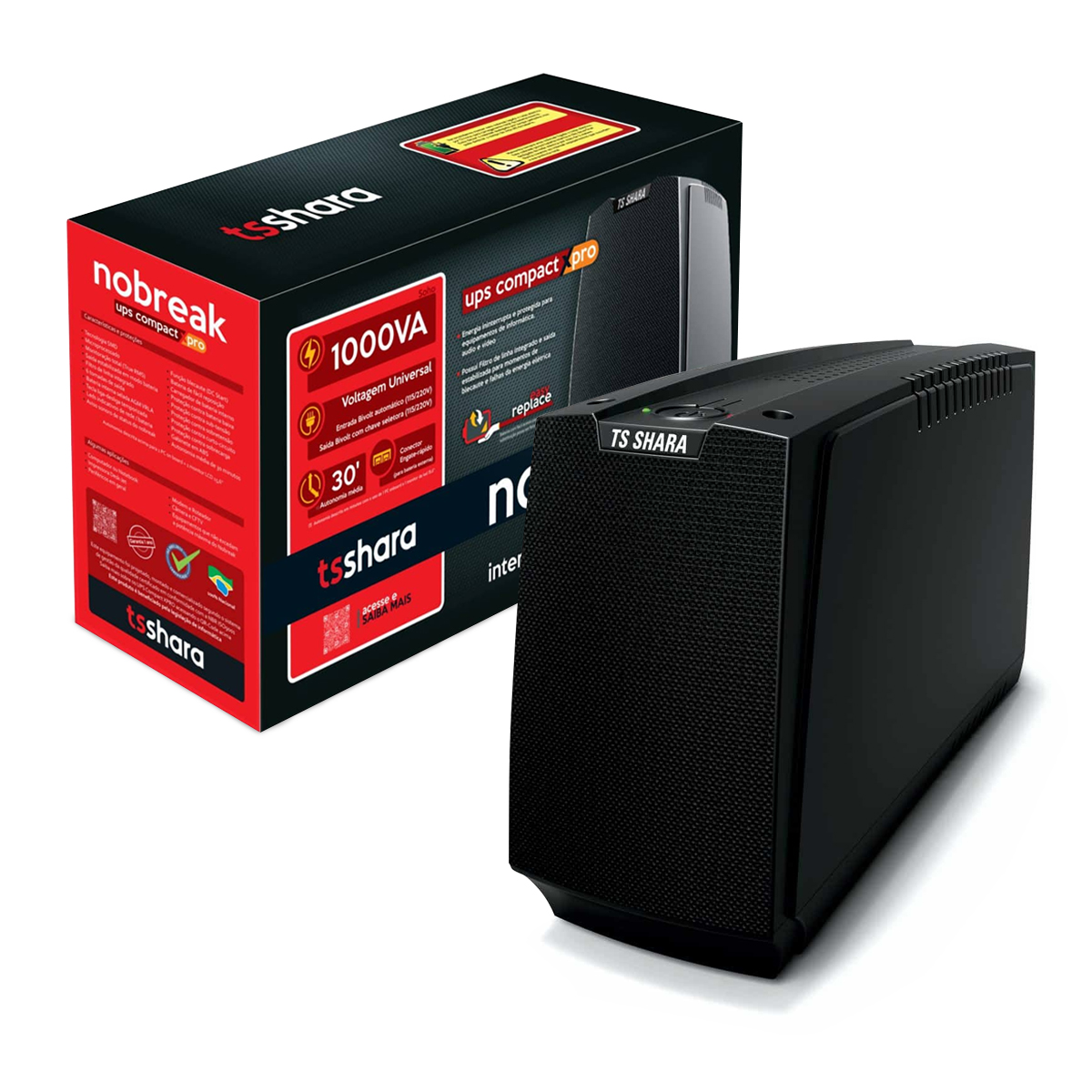 Nobreaks Ups Compact Xpro 1000 Universal 1BSem 1Ba Auto 6T 115-220V 1 Exp 74/45A - Ts Shara