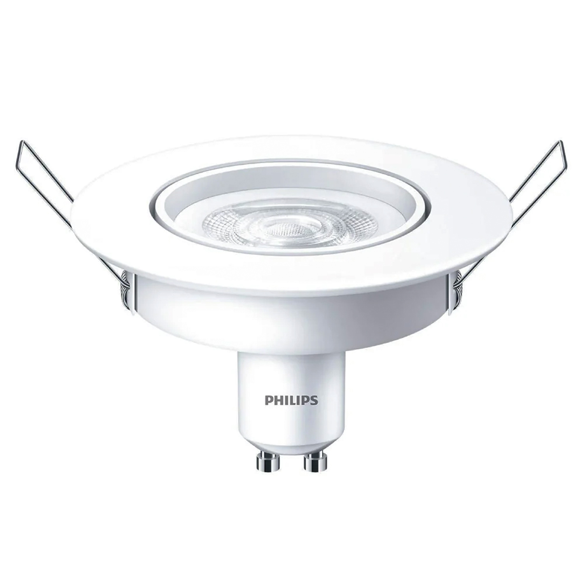 Luminária Spot Led Embutir Redondo Branco 5W Gu10 Bivolt 6500K Luz Branca 400Lm Foco Direcionável Philips