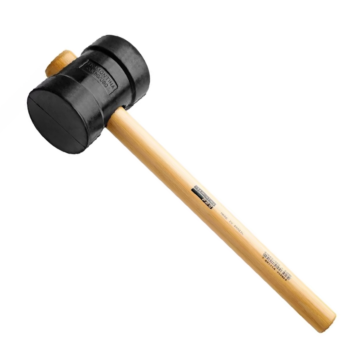 Martelo Borracha 80Mm Cabo Madeira Preto 40680080 - Tramontina