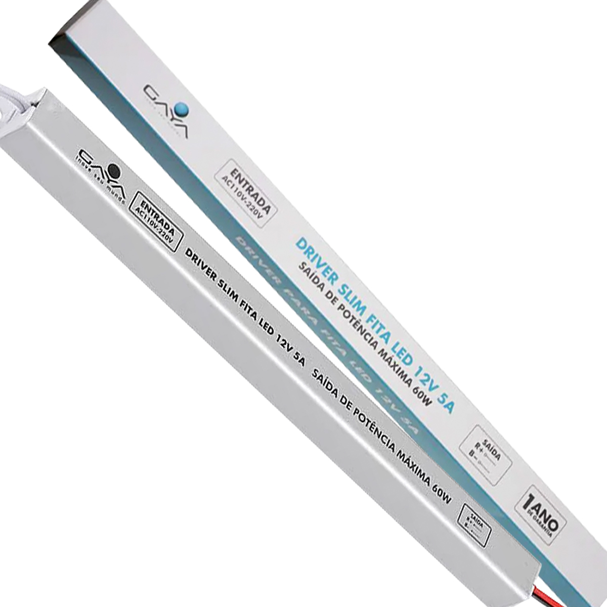 Driver Slim Fita Led 5A 60W 12V Alumínio 9366 - Gaya