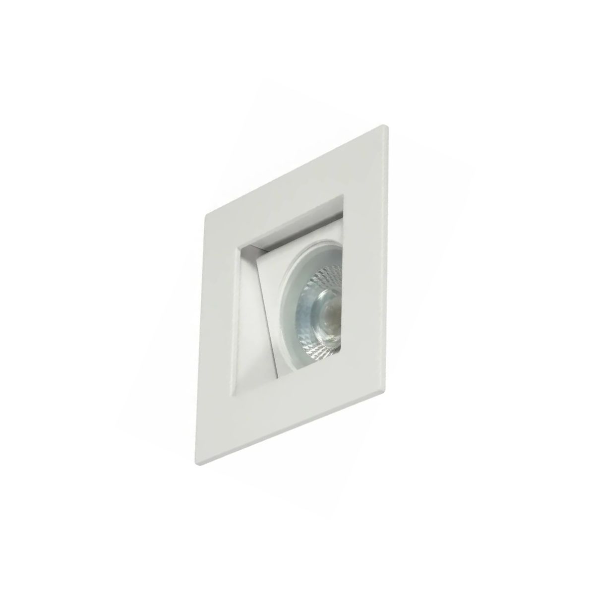 Luminária Spot Embutir Quadrado Branco P/Lâmpada Dicroica 35W Gu10 Foco Direcionável/Recuado - Golight