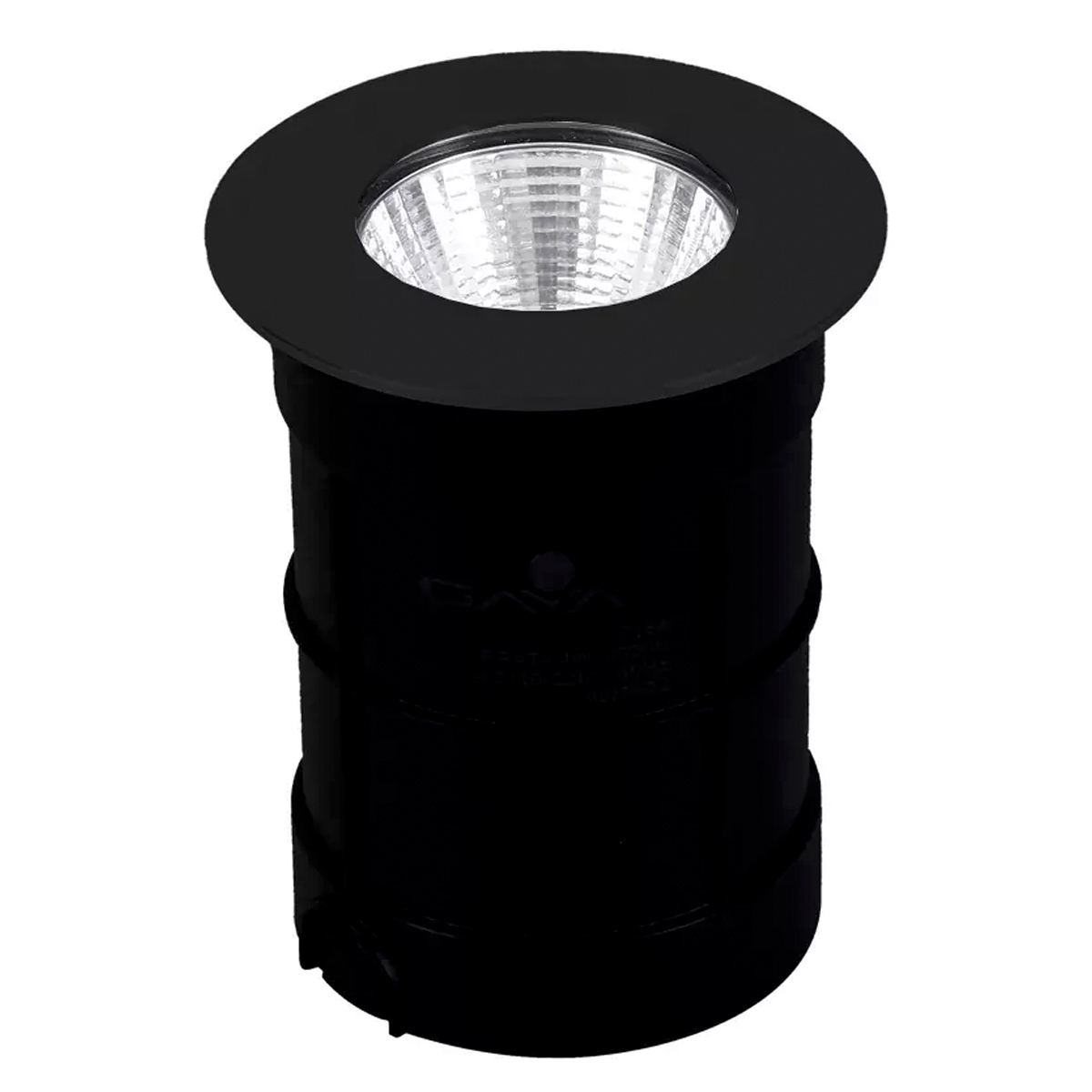 Luminária Solo Led Embutir Preto 4W Bivolt 6000K Luz Branca 320Lm Difusor Vidro 3363 Gaya