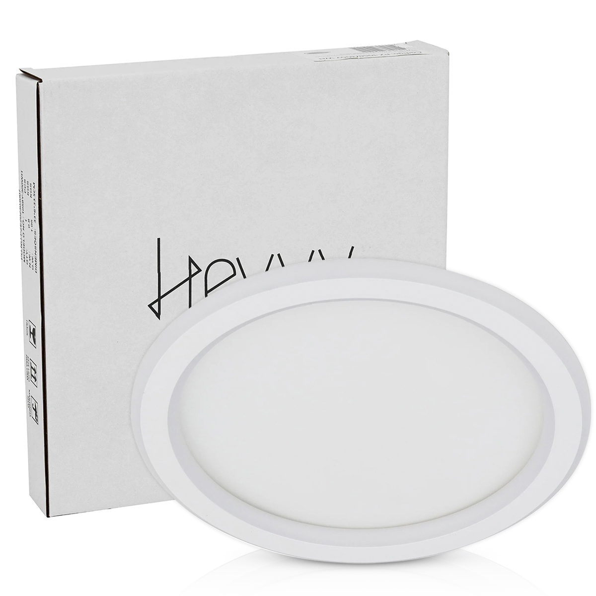 Luminária Plafon Led Sobrepor Slin Redondo Branco 36/72W Bivolt Luz Amarela/Neutra/Branca 3000/4000/6000K - Hevvy