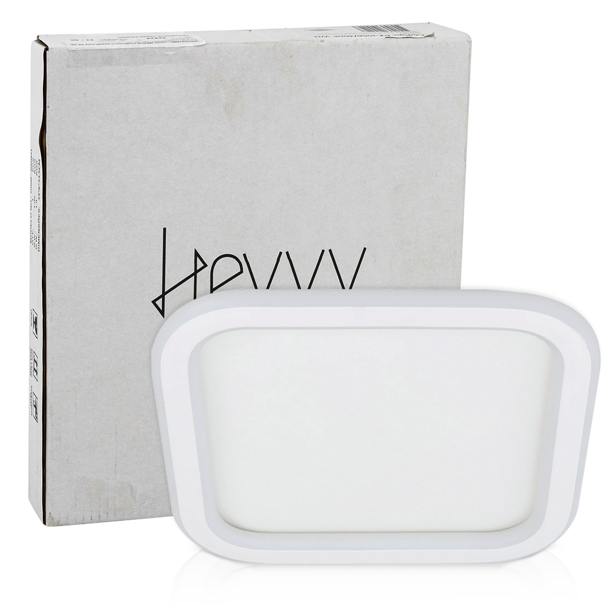 Luminária Plafon Led Sobrepor Slin Quadrado Branco 45/90W Bivolt Luz Amarela/Neutra/Branca 3000/4000/6000K 3600Lm - Hevvy