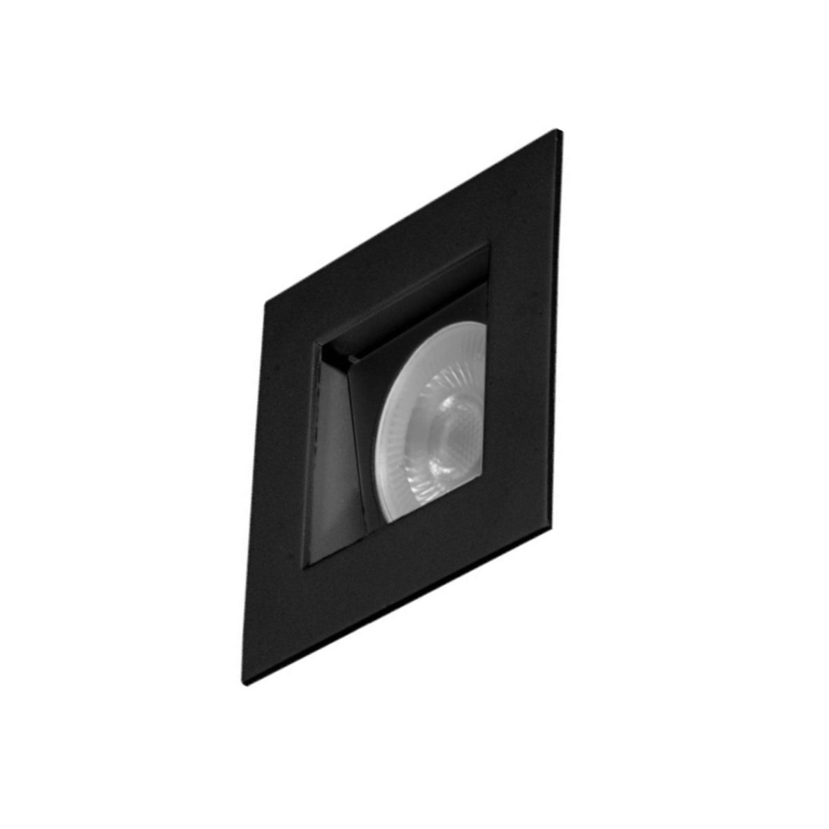 Luminária Spot Embutir Quadrado Preto P/Lâmpada Par16 50W Gz10 Foco Direcionável/Recuado - Golight