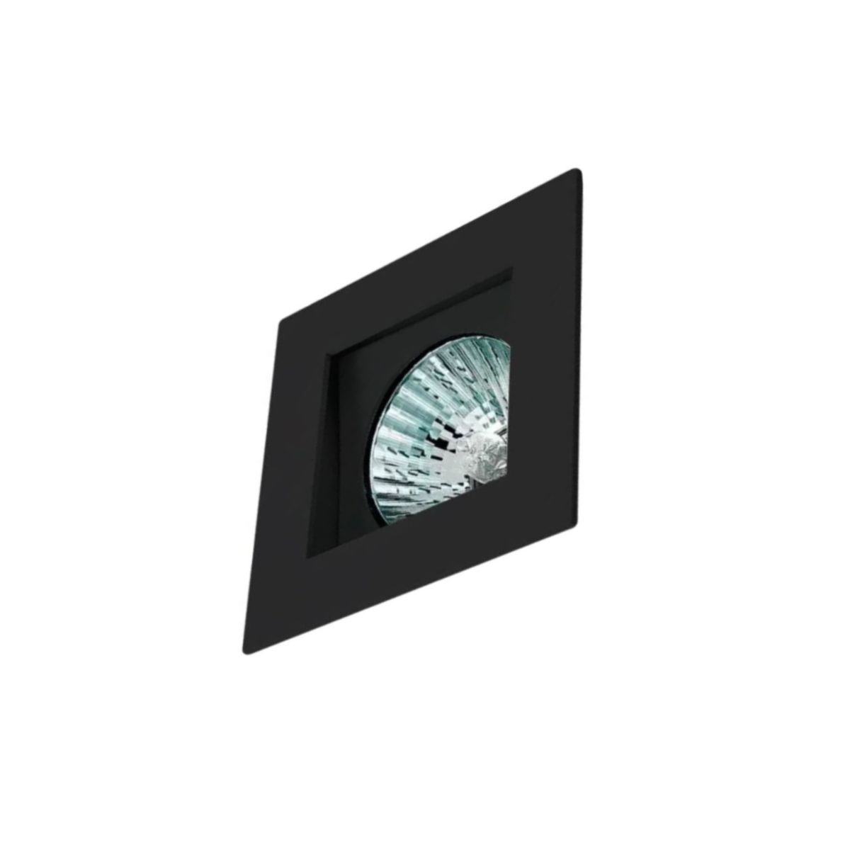 Luminária Spot Embutir Quadrado Preto P/Lâmpada Ar70 7W Gz10 Foco Direcionável/Recuado - Golight