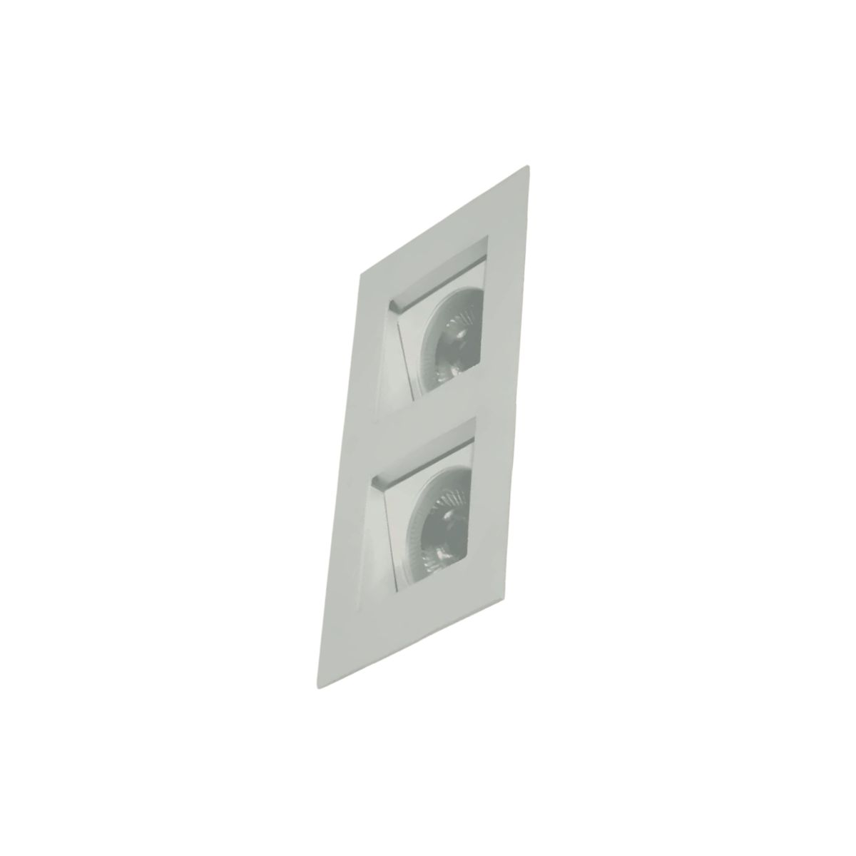 Luminária Spot Embutir Quadrado Preto P/Lâmpada Par30 2X9W E27 Bivolt Foco Direcionável/Recuado - Golight