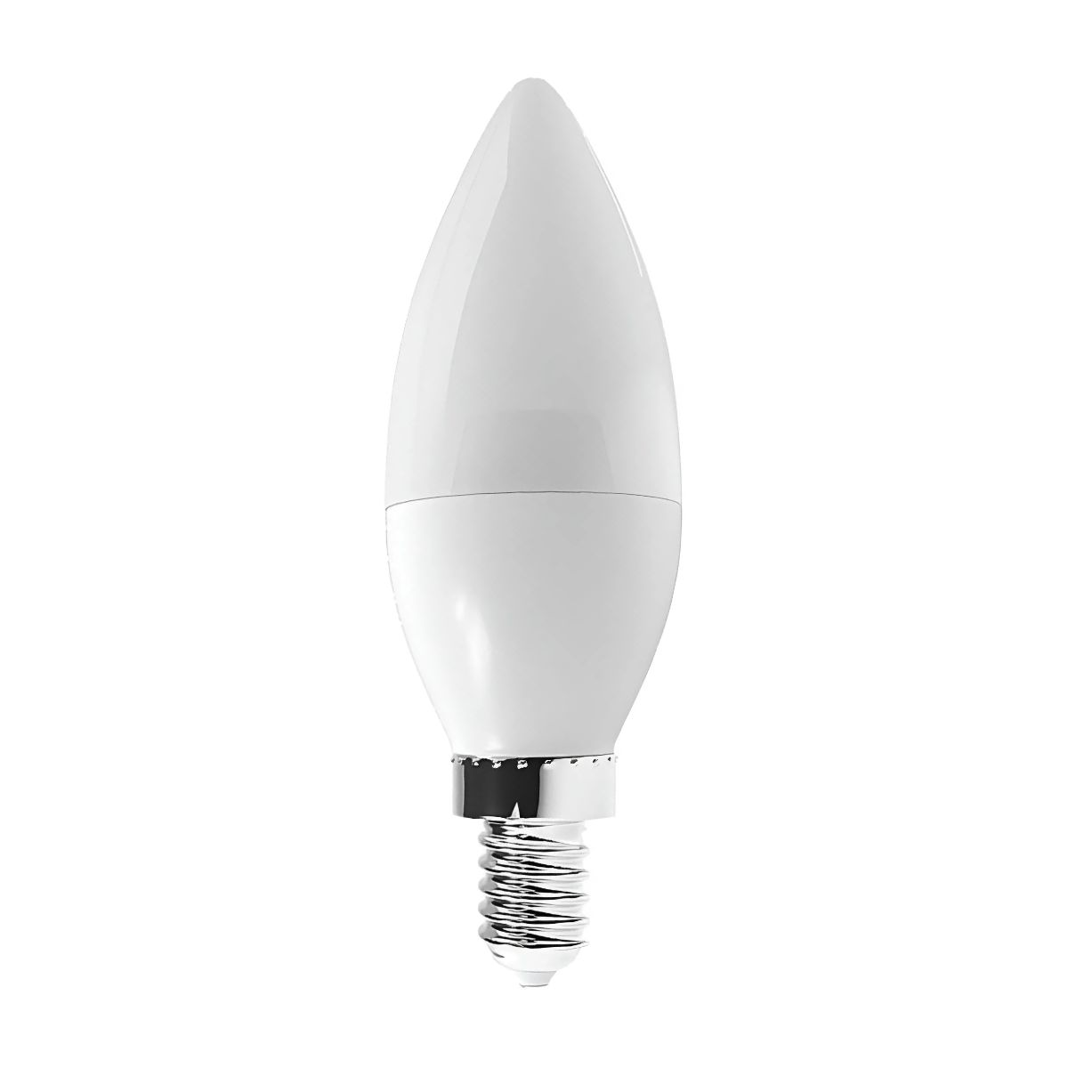 Lâmpada Led Vela Leitosa 6W Bivolt E14 6000K Branco Frio Luz Branca 400Lm C/Adaptador E14/E27 - Luminatti