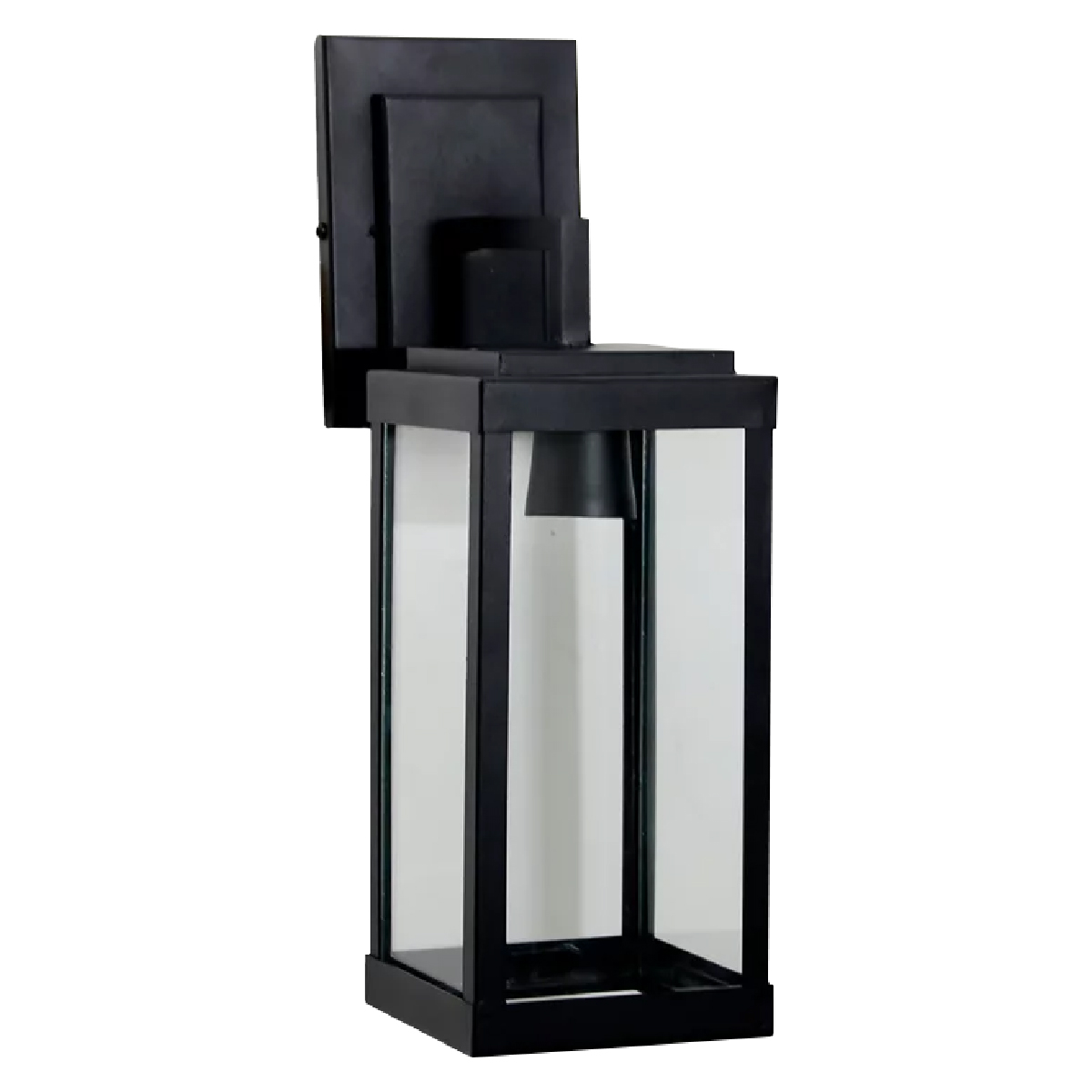 Luminária Arandela Vintage Preto Para Lâmpada A60 E27 Difusor Vidro Transparente - Ideal Iluminação