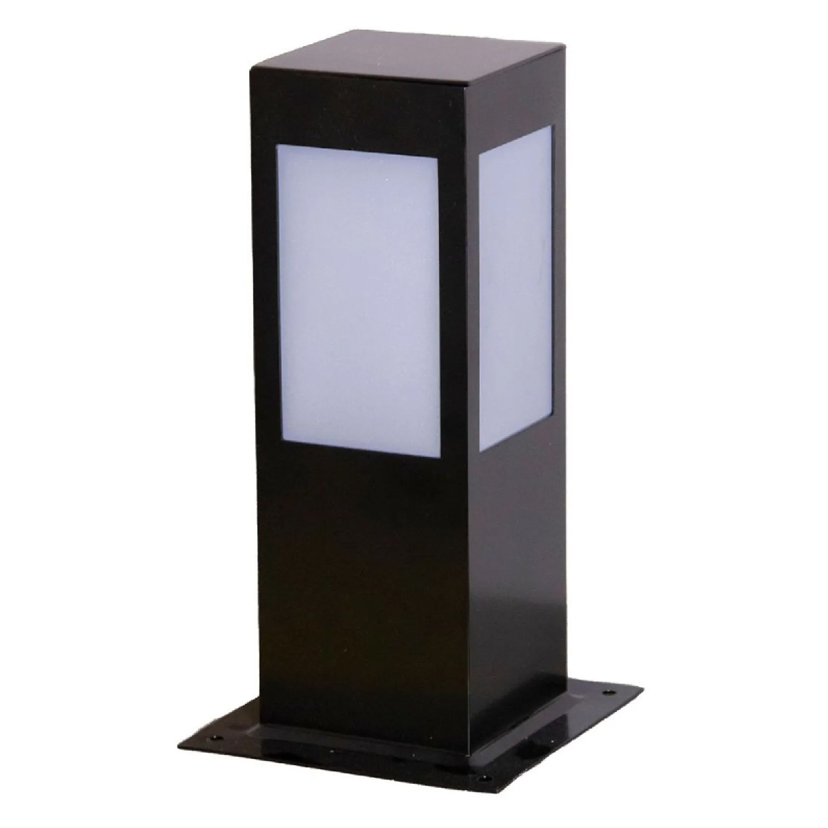 Luminária Balizador Jardim Bolt Preto Texturizado Para Lâmpada A60 E27 Difusor Vidro - Ideal Iluminação