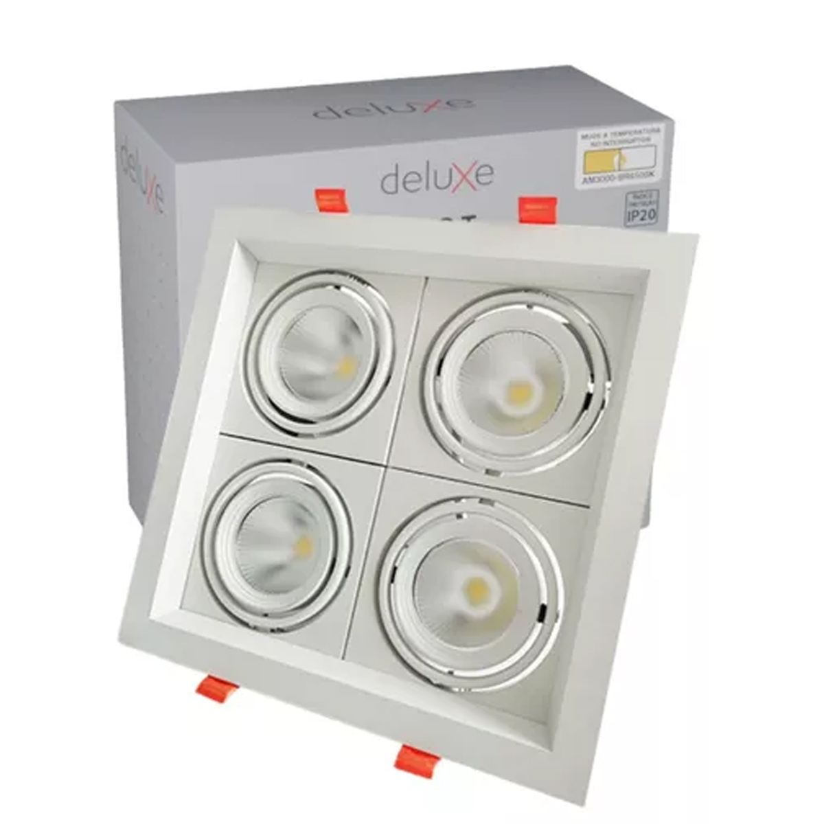 Luminária Spot Led Embutir Evidence Quattro 28W Bivolt Luz Amarela/Neutro/Branco 3000/4000/6500K - Avant