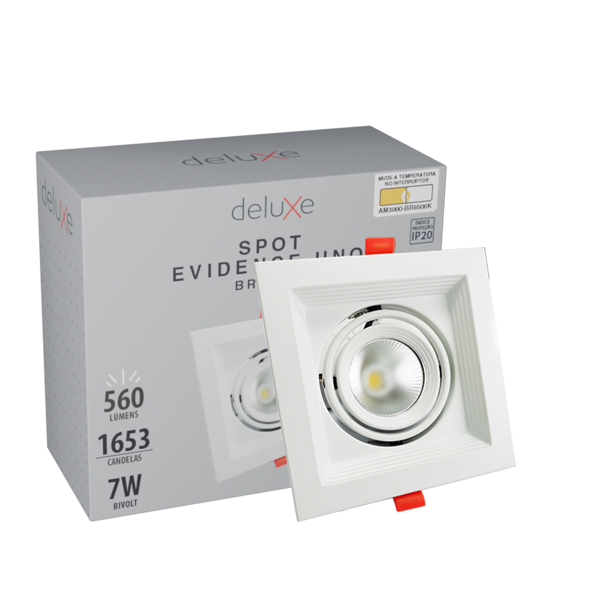 Luminária Spot Led Embutir Evidence Uno Branco Fosco 7W Bivolt Luz Amarela/Neutra/Branca 3000/4000/6500K - Avant